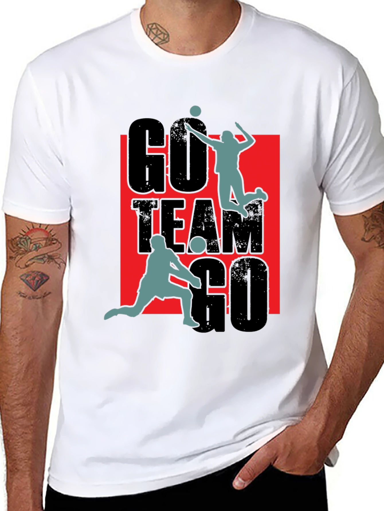 Go Team Go Volleyball Graphic T-Shirt