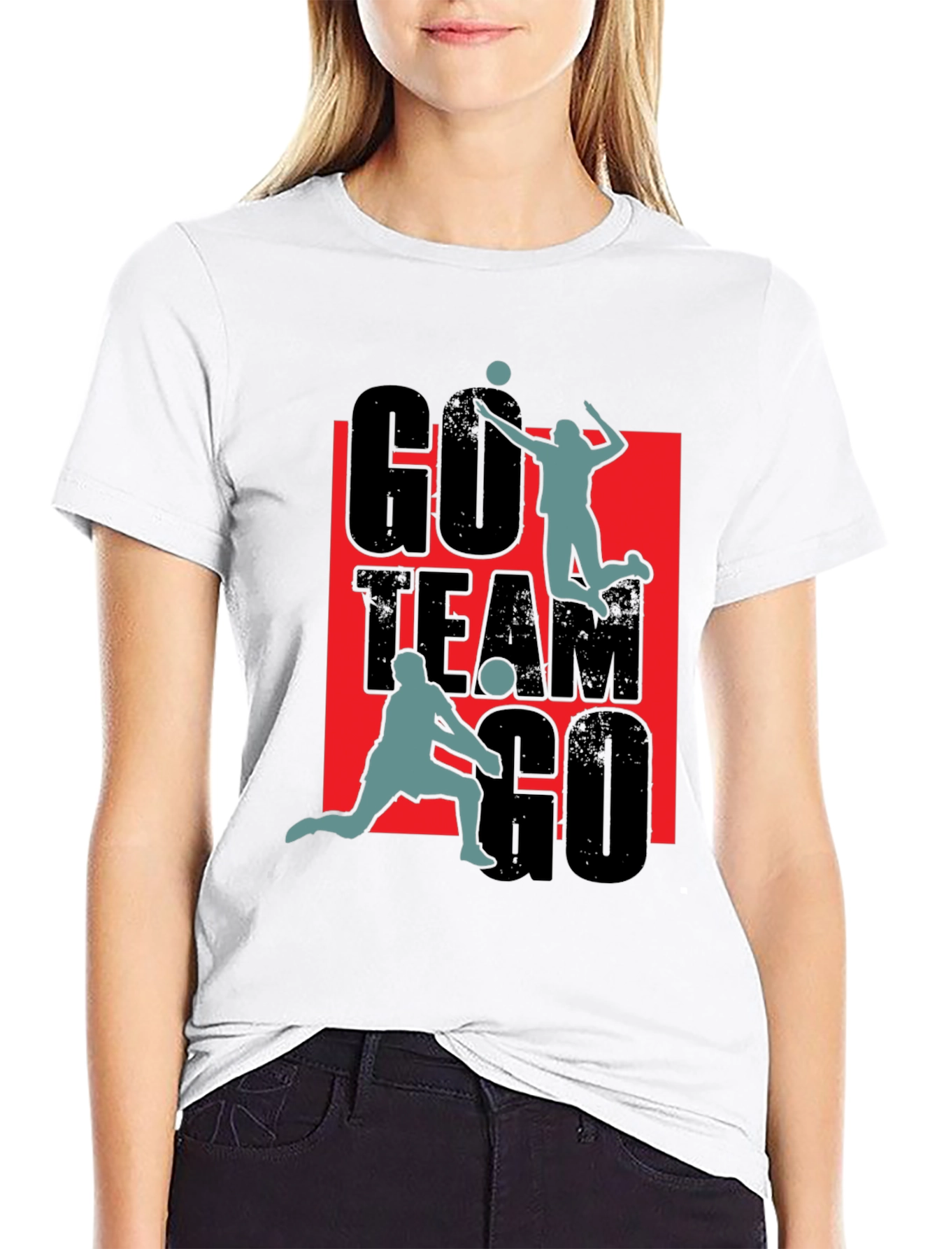 Go Team Go Volleyball Graphic T-Shirt