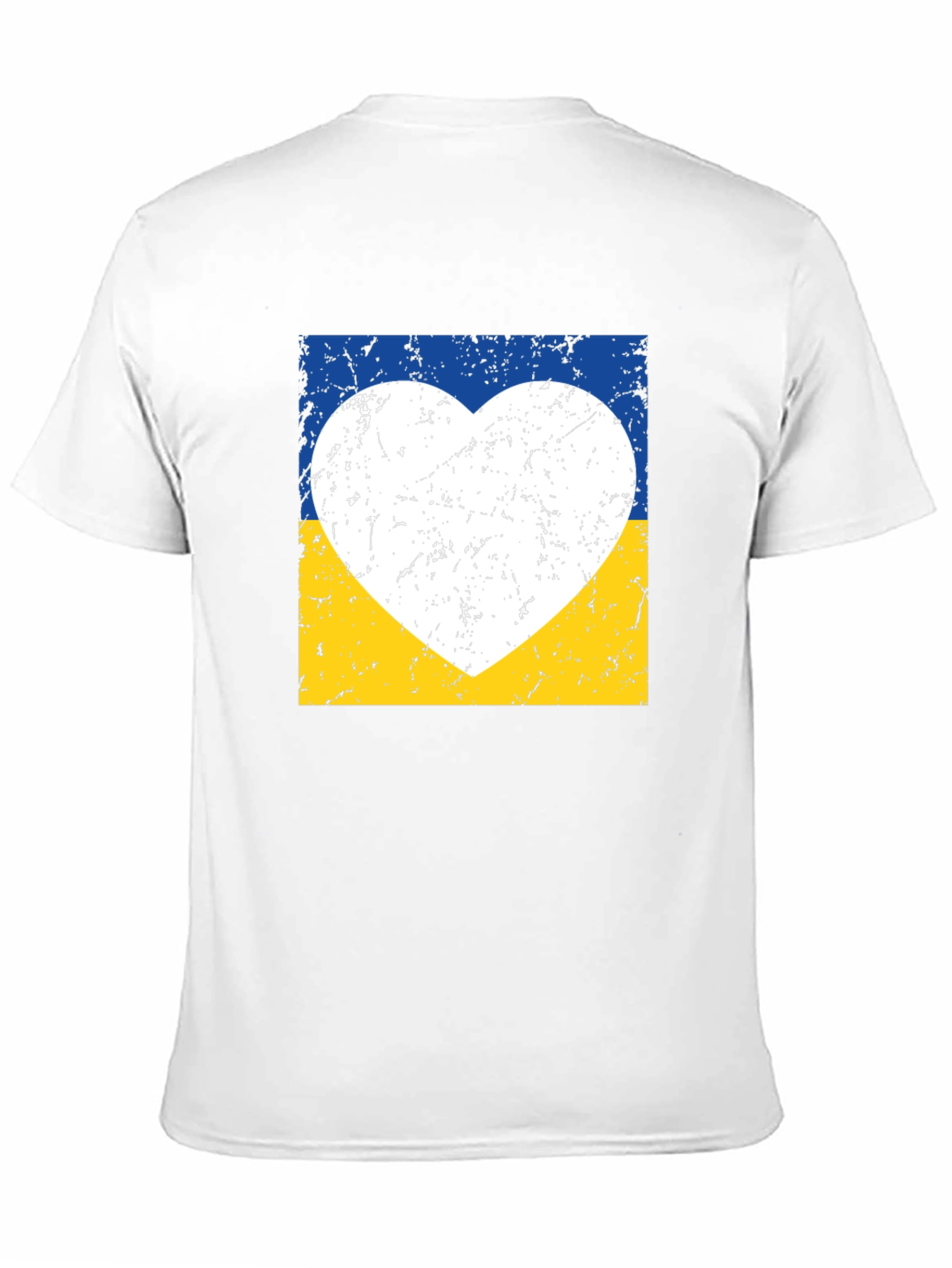 Ukraine Flag Heart Graphic Tee - Distressed Design