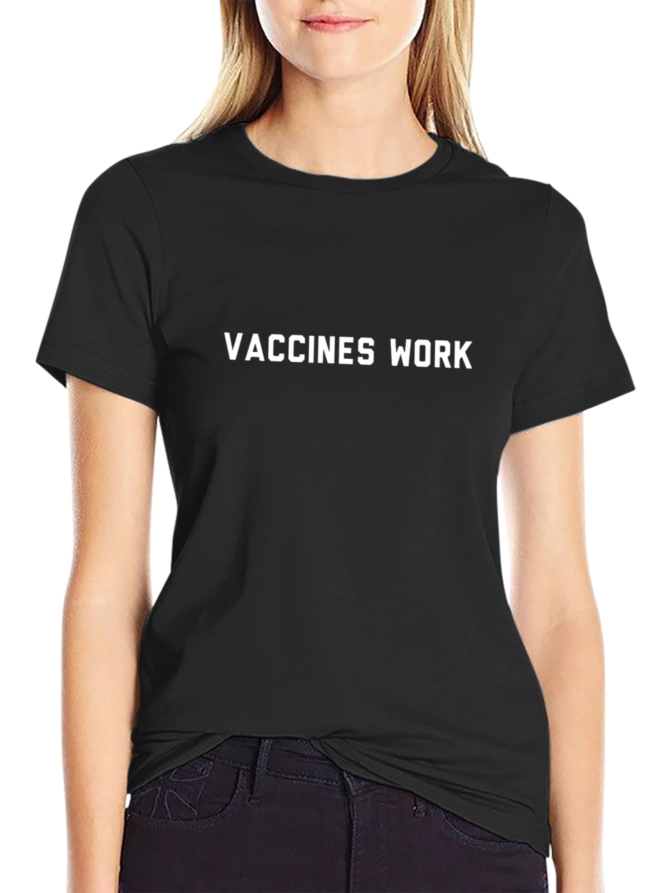 Vaccines Work Graphic Tee - Black Cotton T-Shirt
