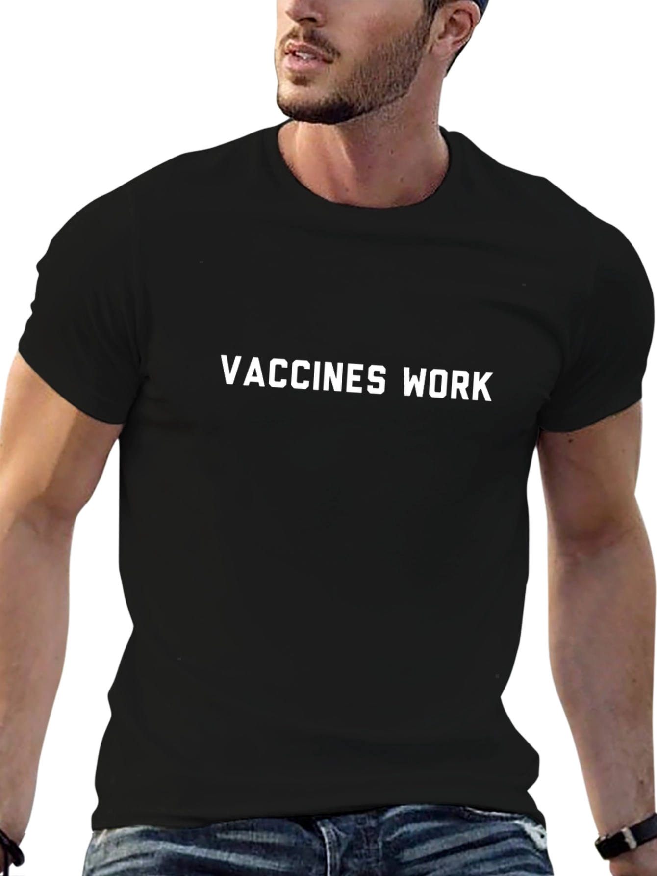Vaccines Work Graphic Tee - Black Cotton T-Shirt