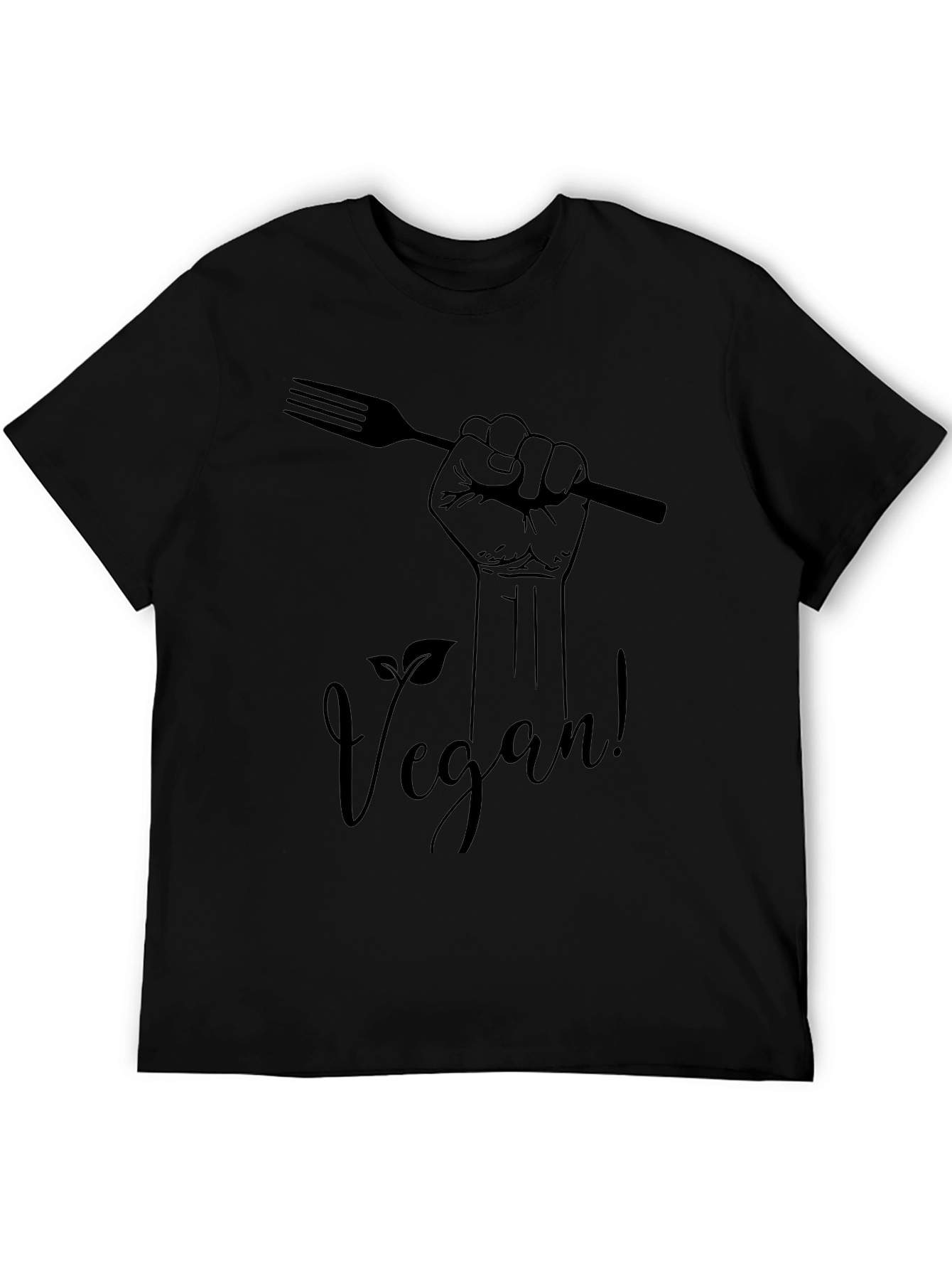 Vegan Power T-Shirt - Black Graphic Tee