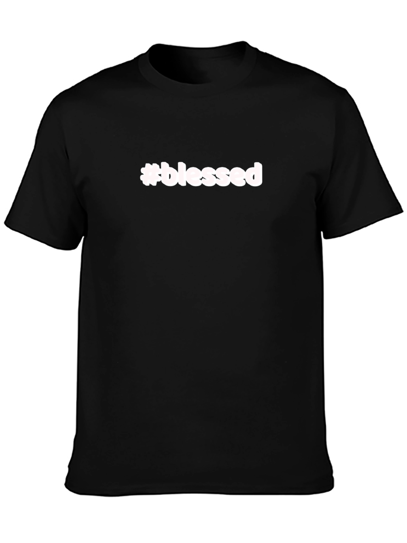 #blessed Black Short Sleeve Crew Neck T-Shirt