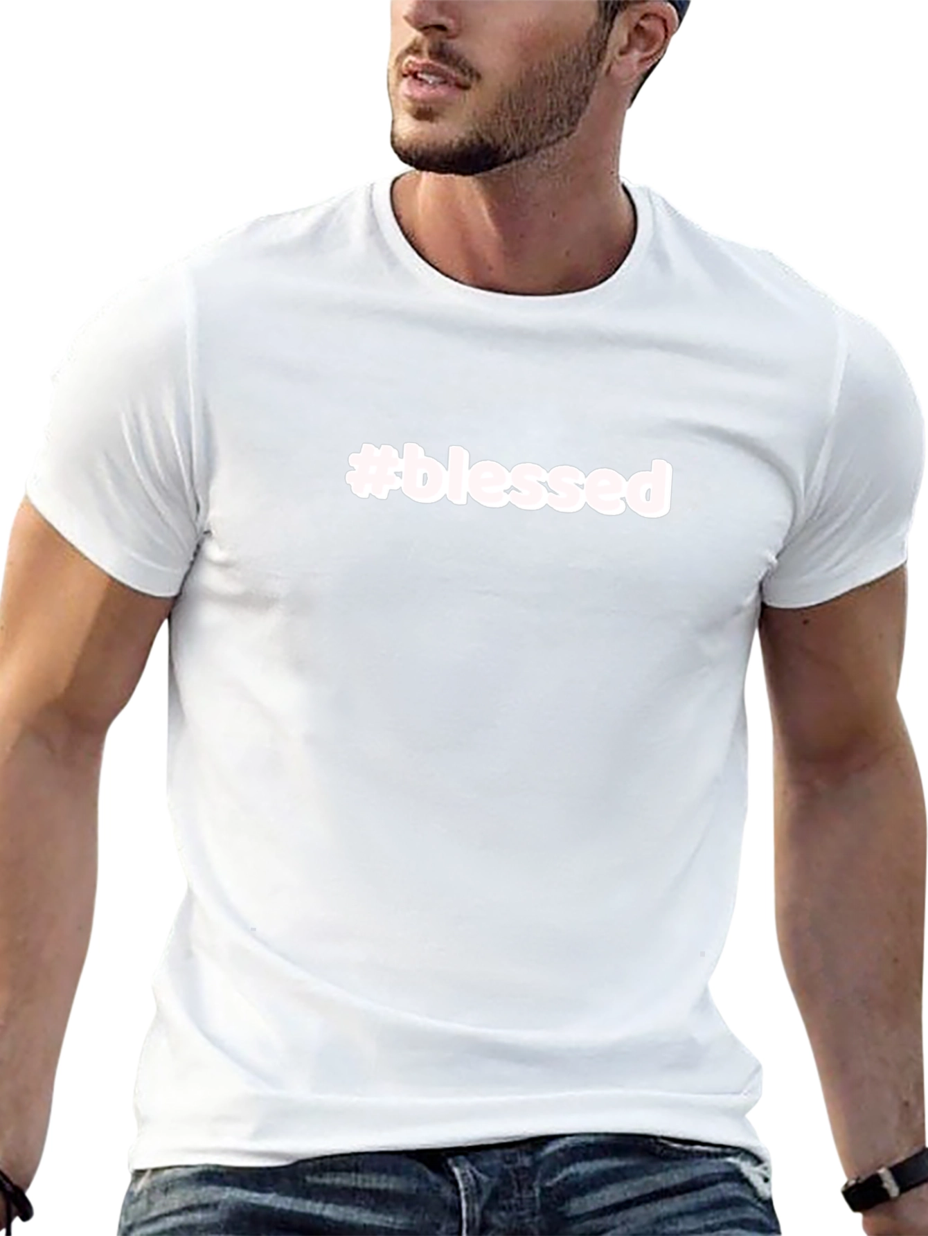 #blessed Black Short Sleeve Crew Neck T-Shirt