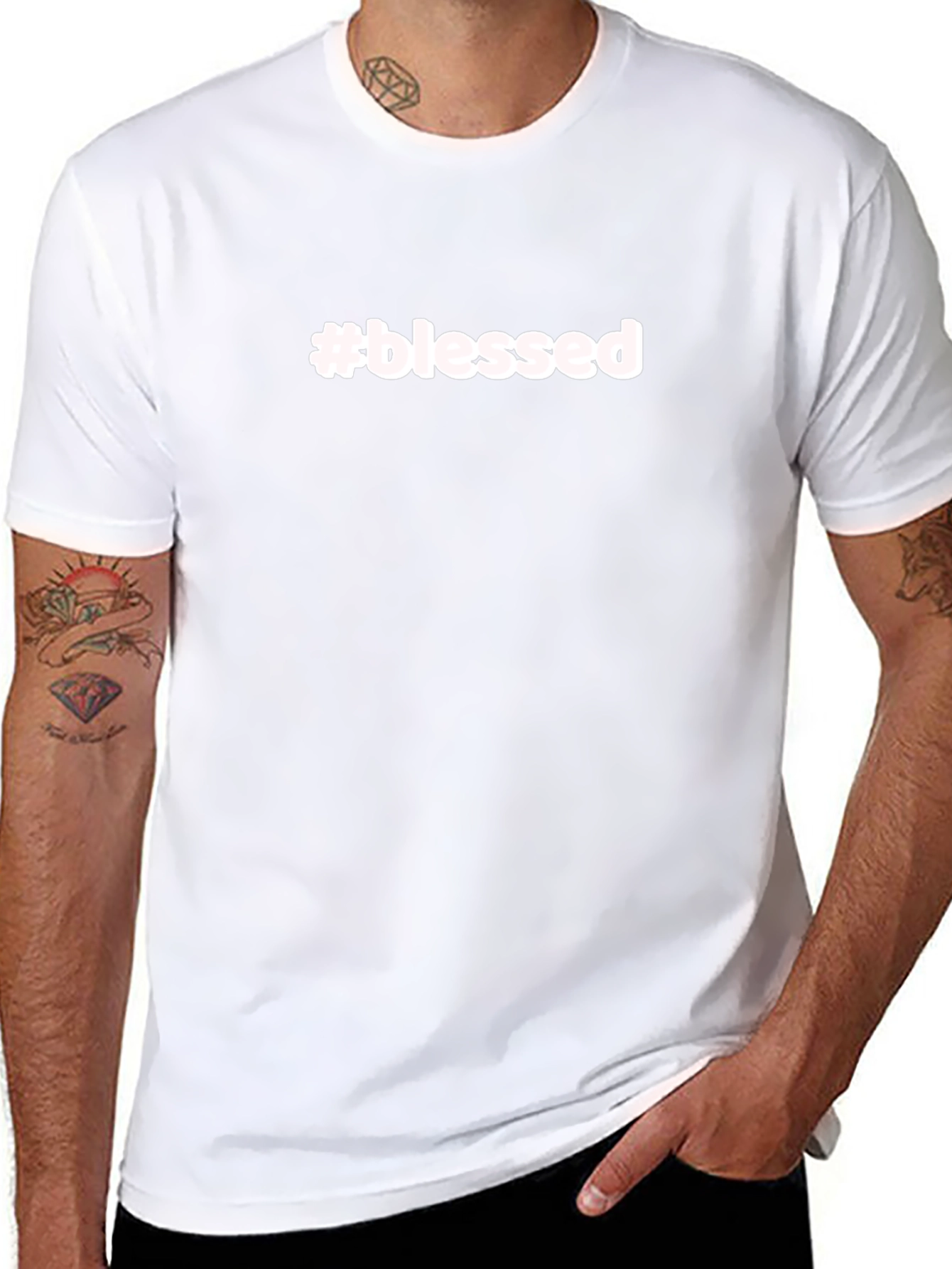 #blessed Black Short Sleeve Crew Neck T-Shirt