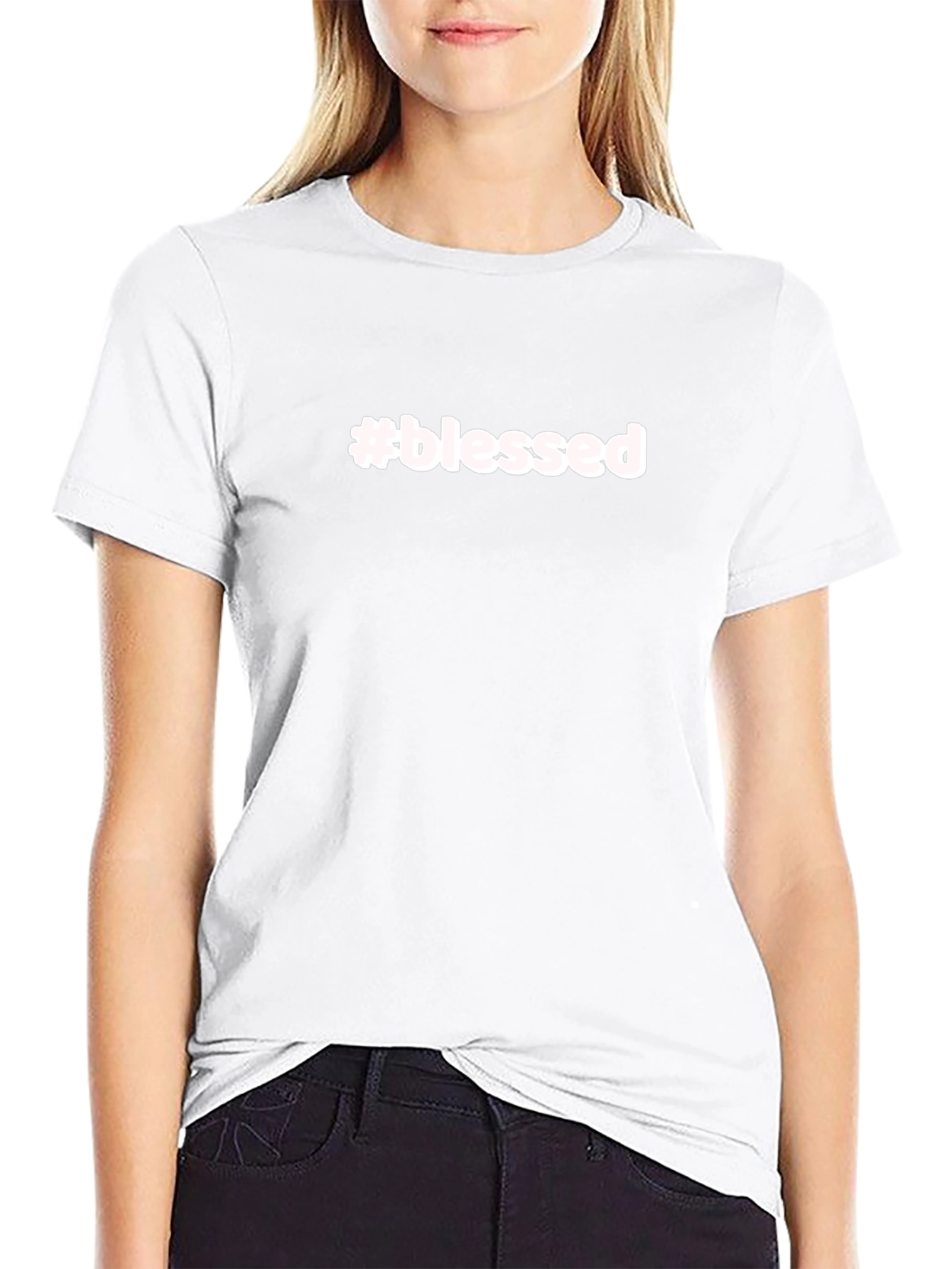 #blessed Black Short Sleeve Crew Neck T-Shirt
