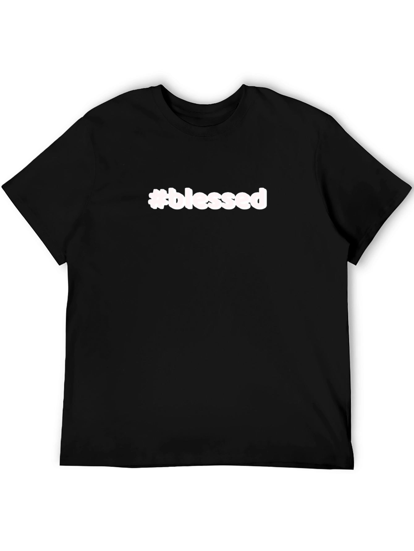 #blessed Black Short Sleeve Crew Neck T-Shirt