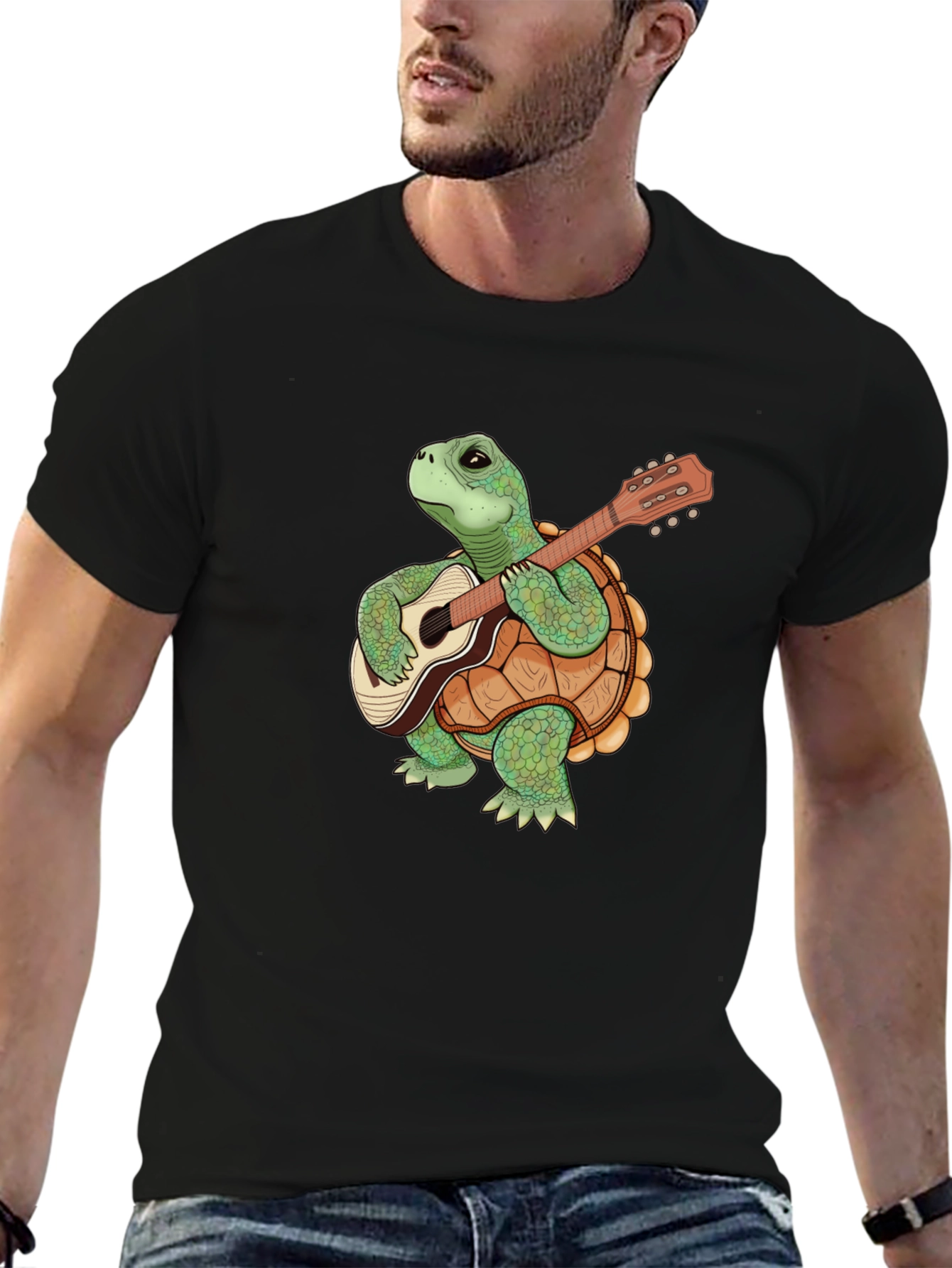 Turtle Guitarist T-Shirt - Unique Graphic Tee
