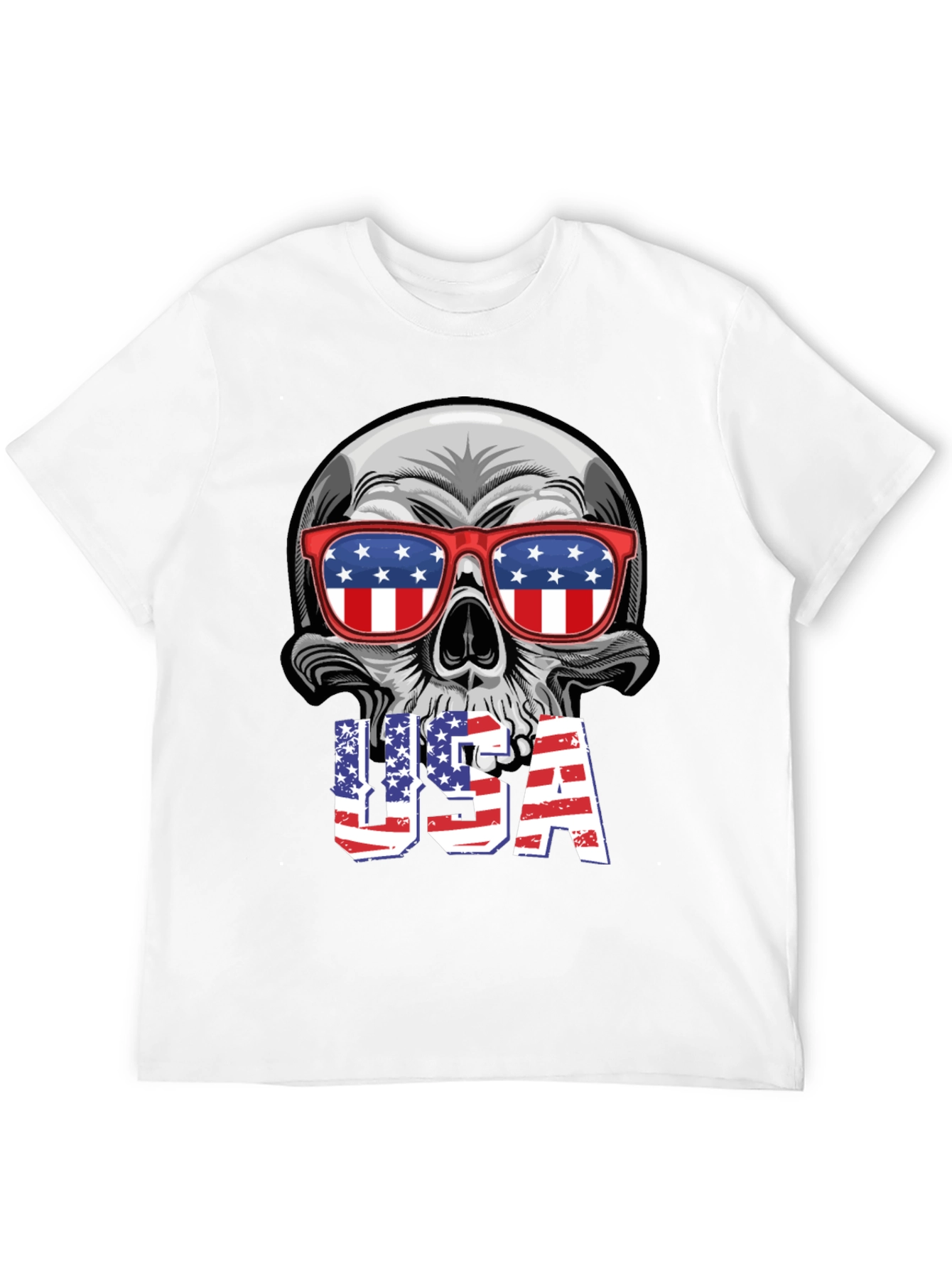 USA Skull Graphic Tee - Patriotic T-Shirt