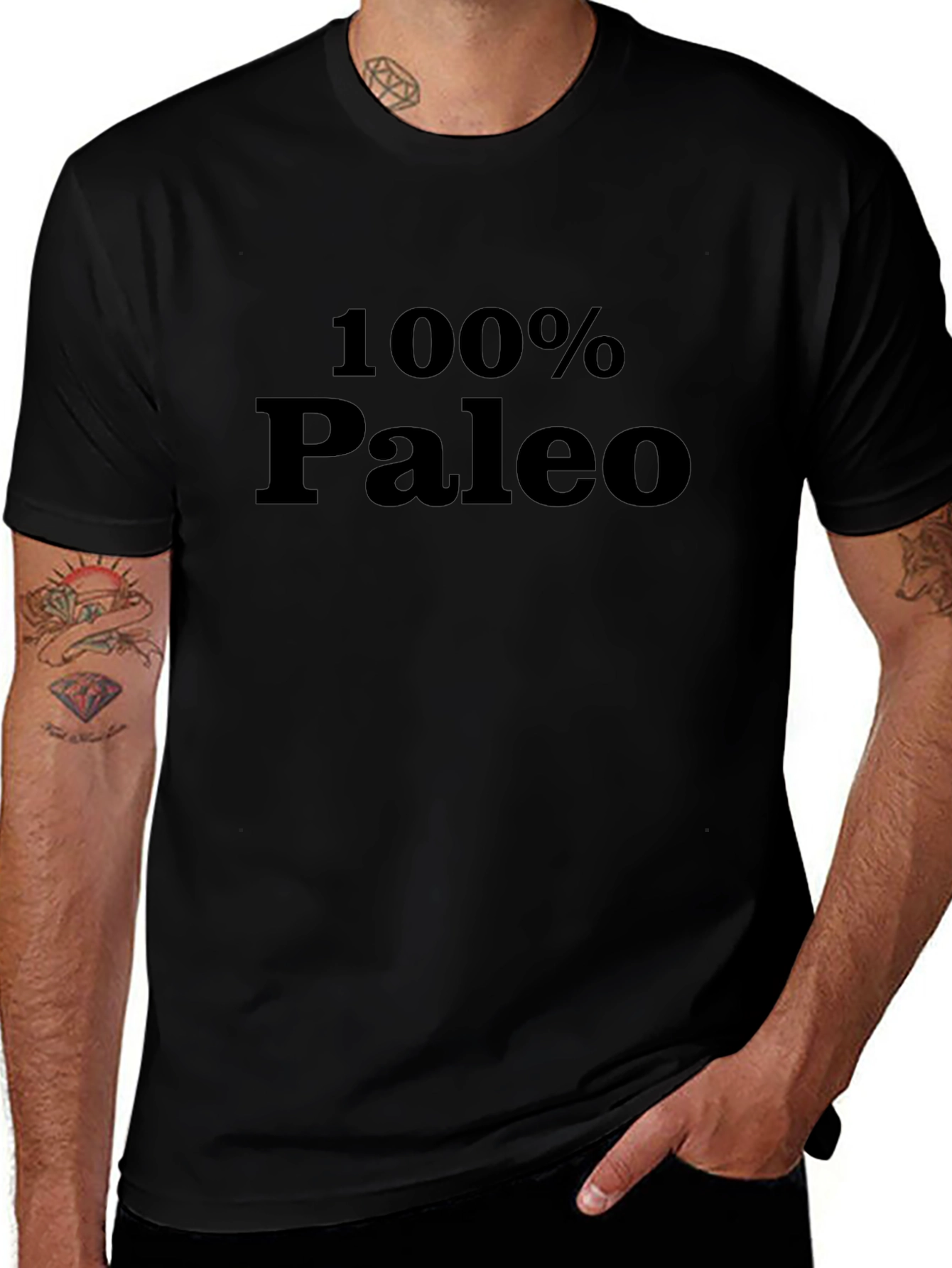 100% Paleo Black T-Shirt - Lifestyle Apparel