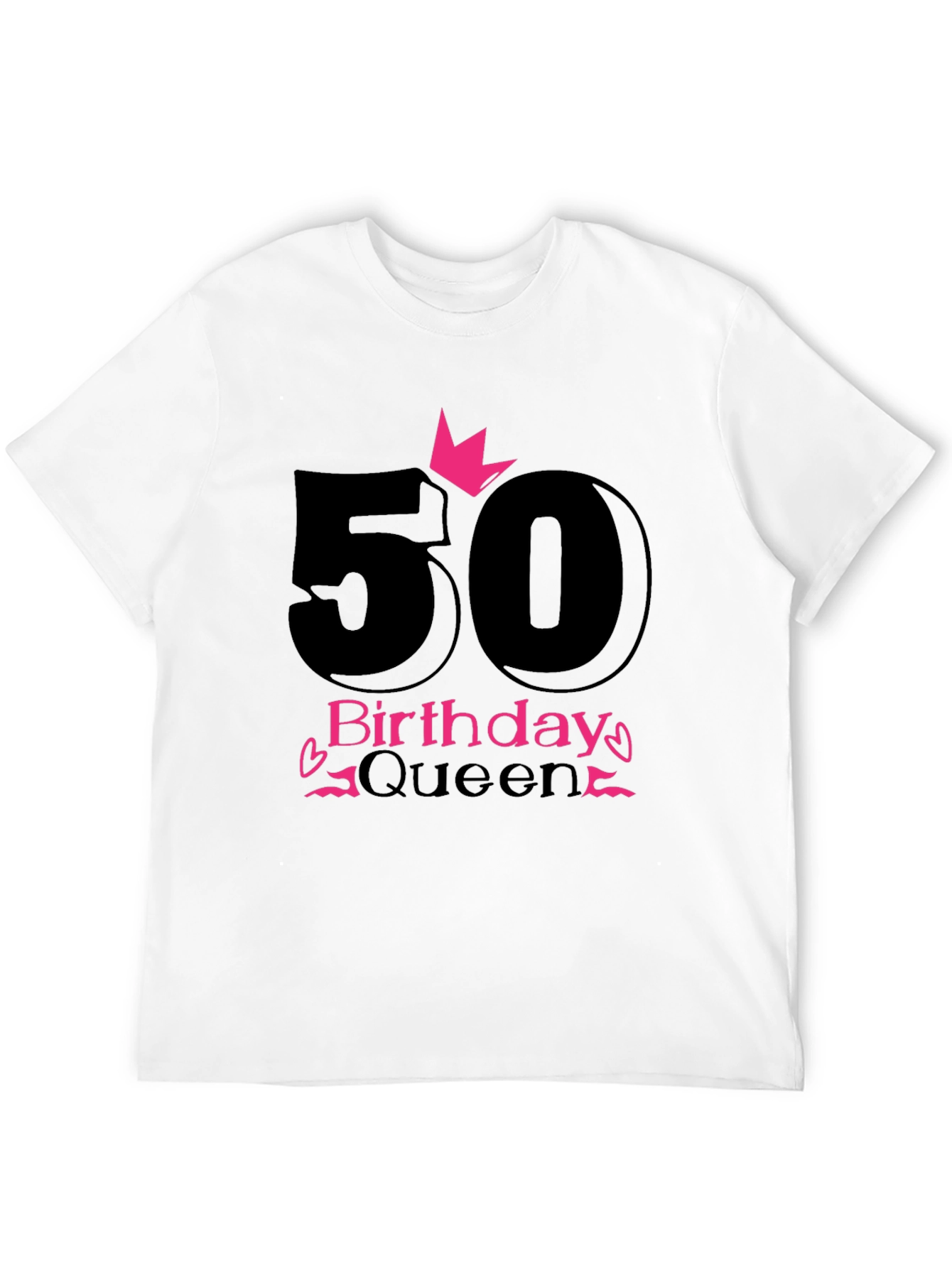 50th Birthday Queen Black T-Shirt