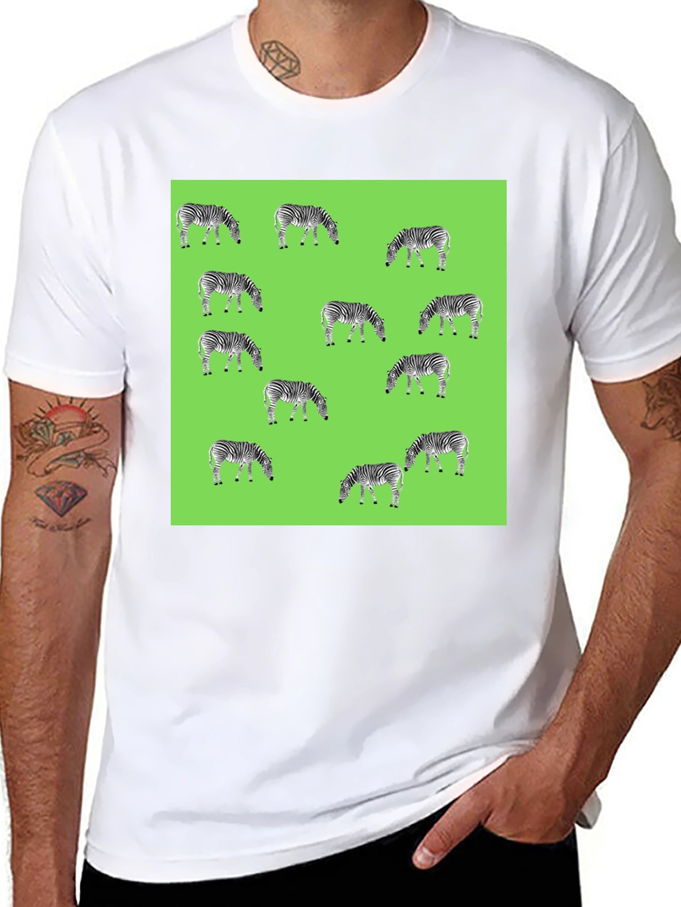Zebra Pattern Black T-Shirt
