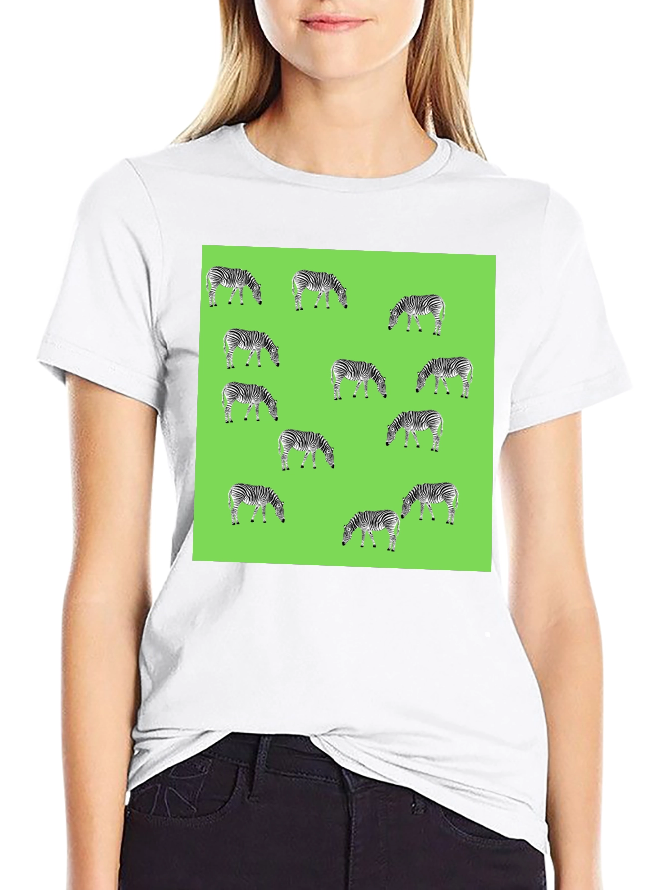 Zebra Pattern Black T-Shirt