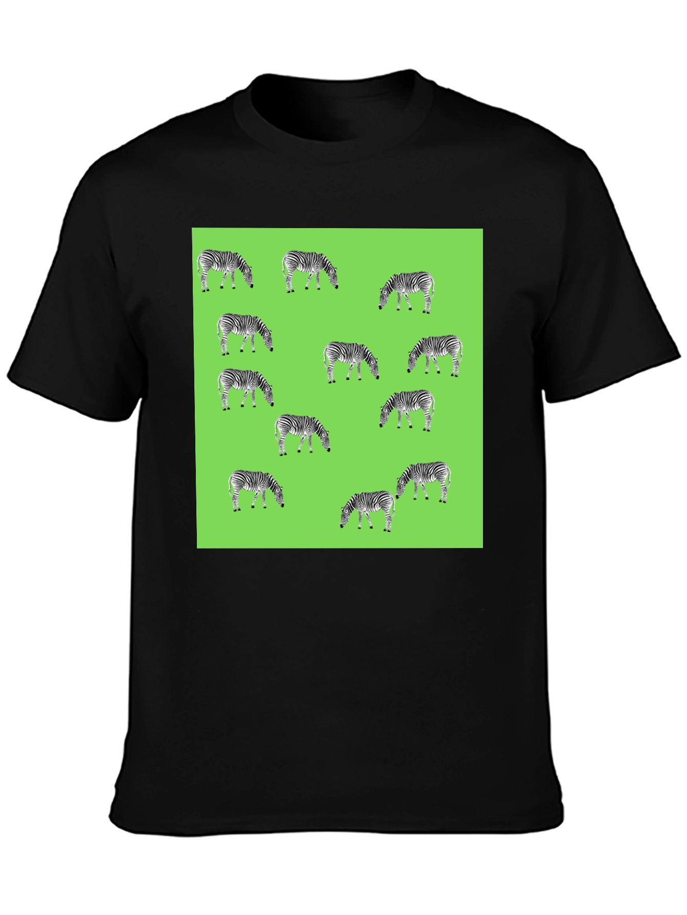 Zebra Pattern Black T-Shirt