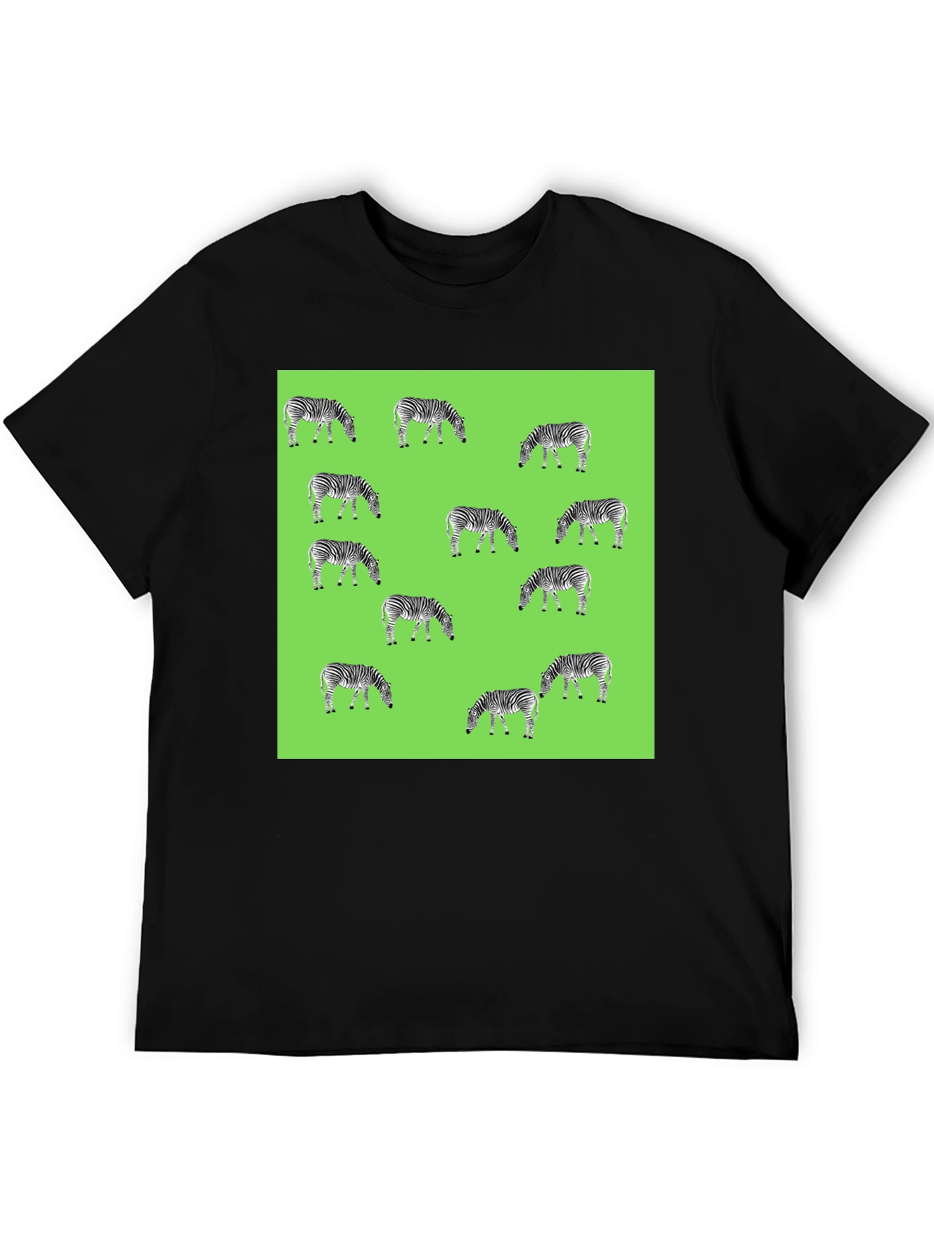 Zebra Pattern Black T-Shirt