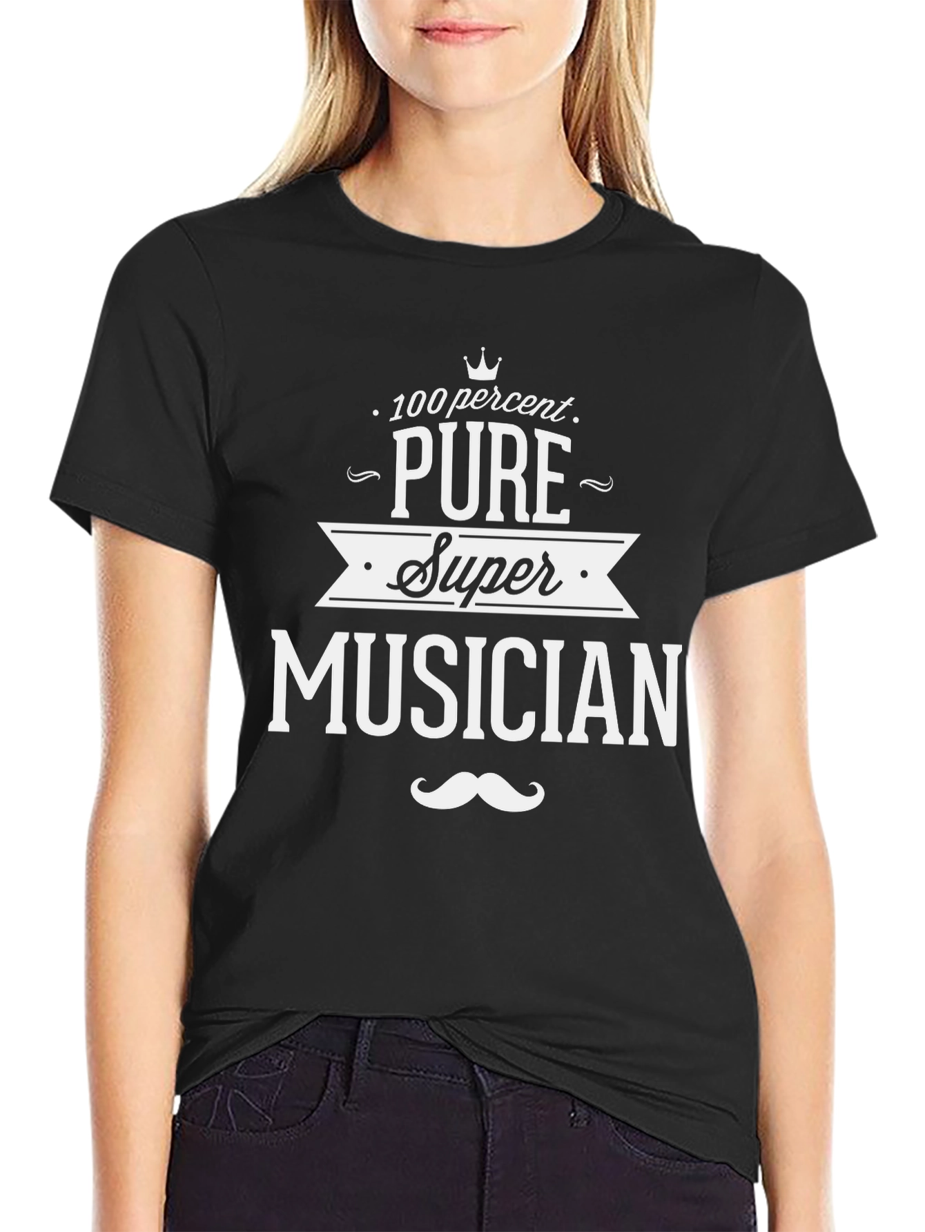 100% Pure Super Musician Black Graphic T-Shirt