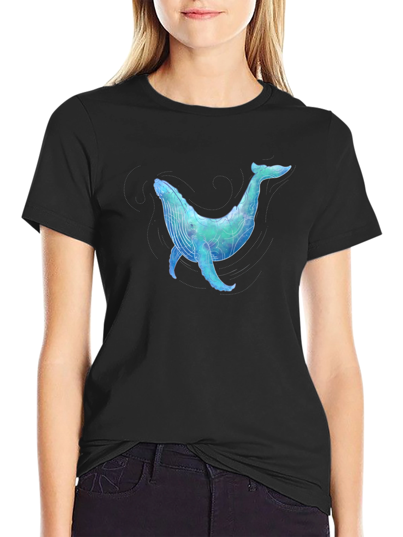 Whale Graphic Black T-Shirt
