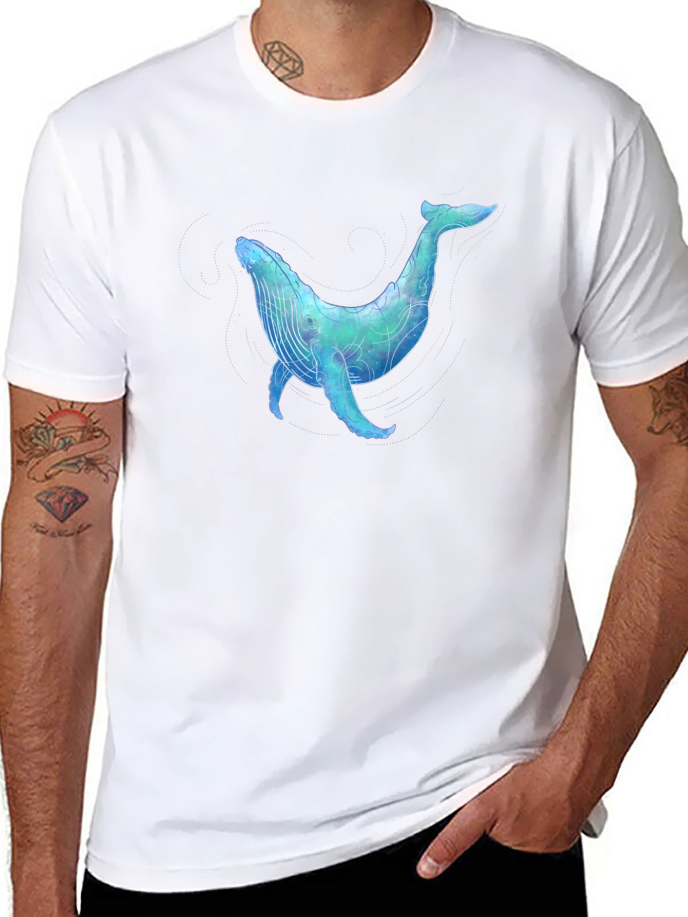 Whale Graphic Black T-Shirt