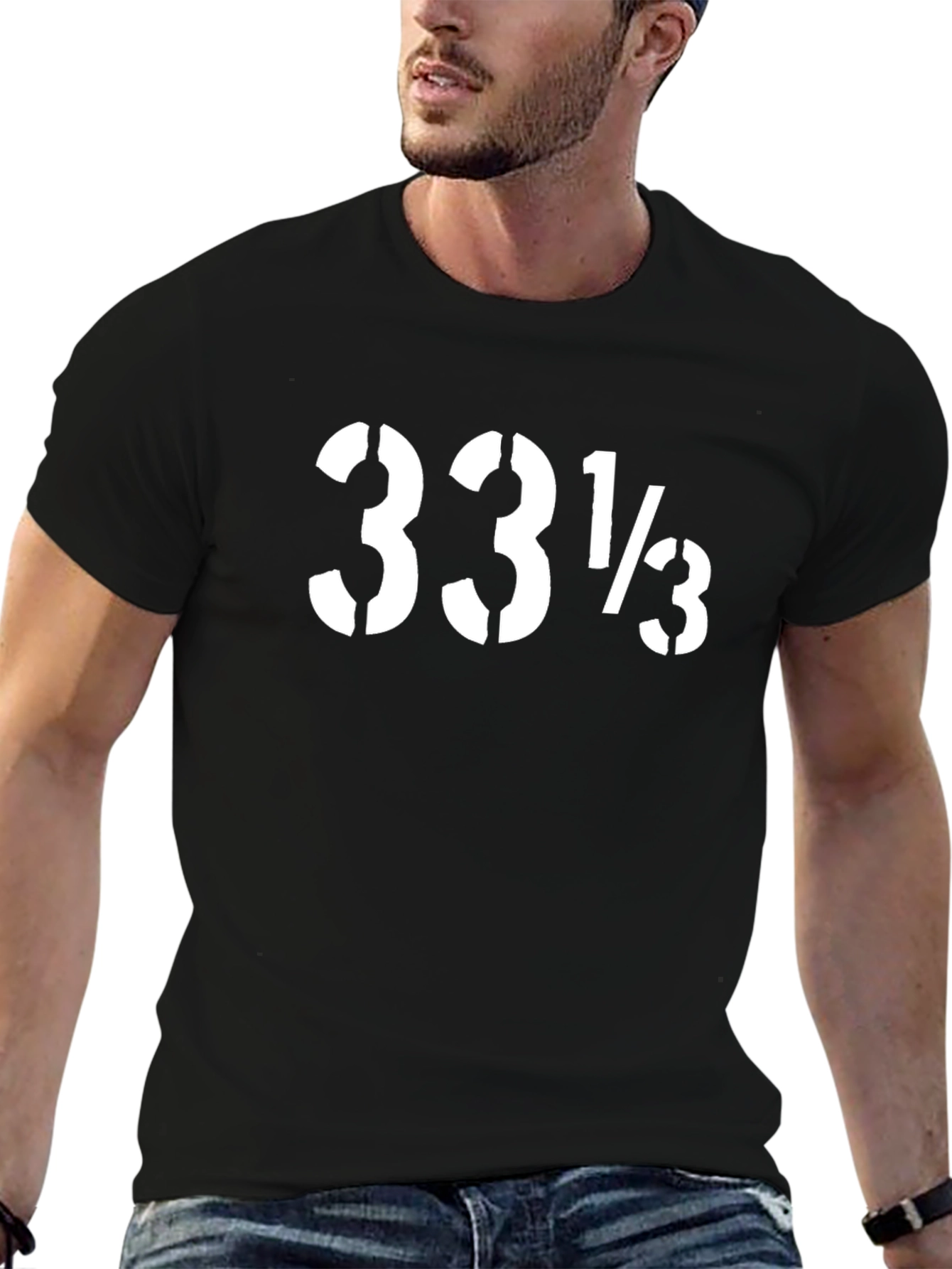 33 1/3 RPM Black Graphic Tee