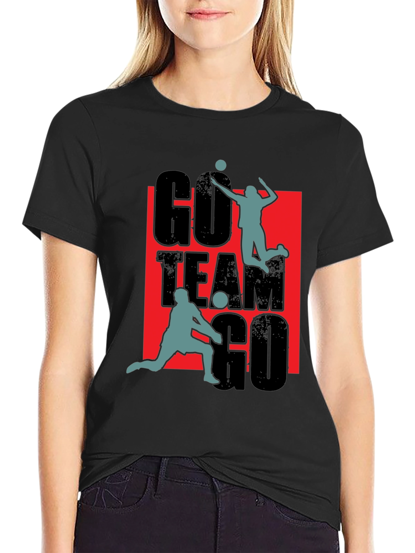 Go Team Go Volleyball Graphic T-Shirt