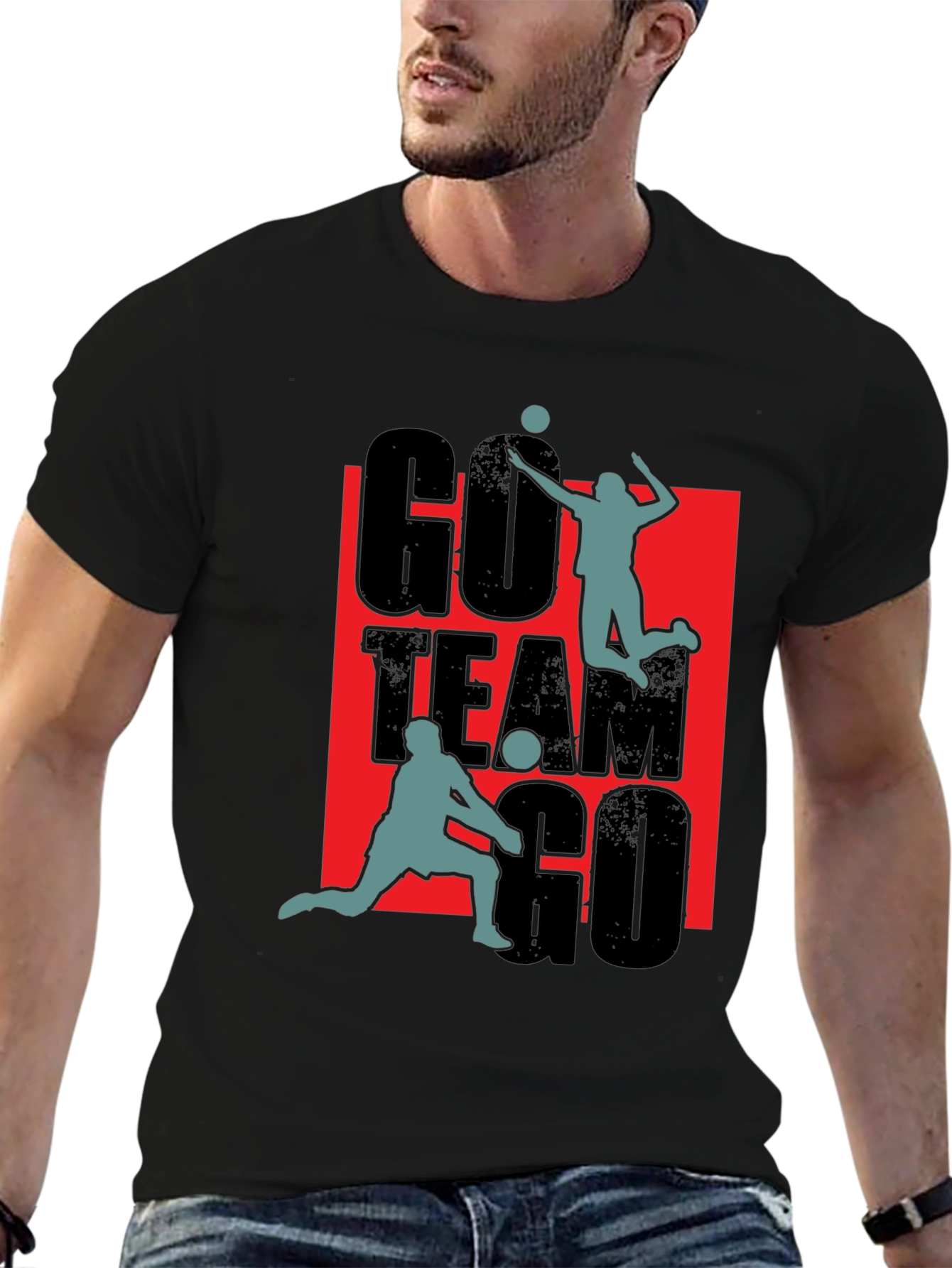 Go Team Go Volleyball Graphic T-Shirt