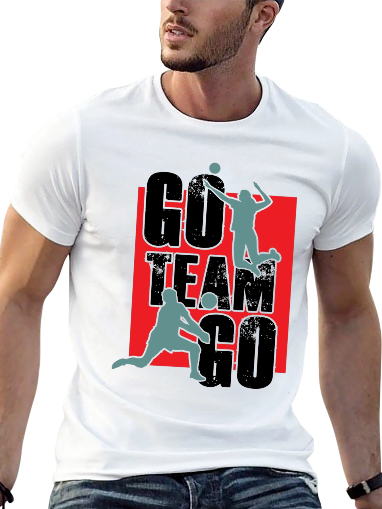 Go Team Go Volleyball Graphic T-Shirt