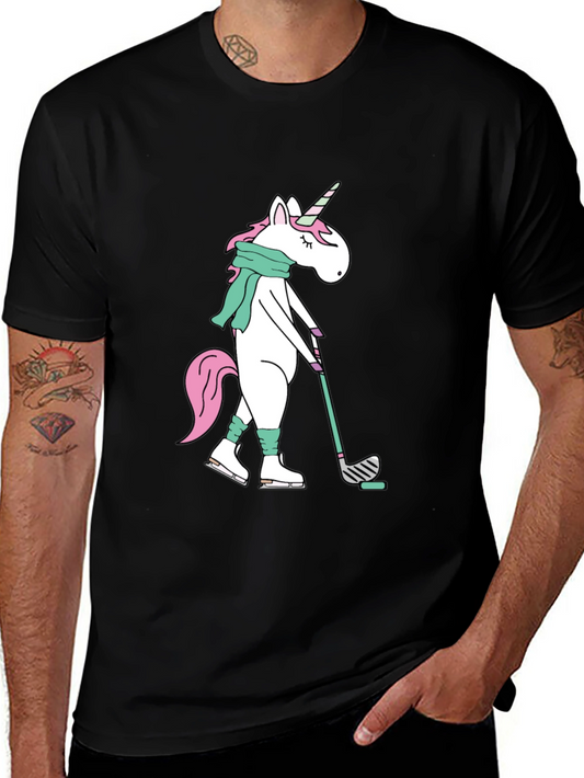 Unicorn Hockey Player Graphic Tee
