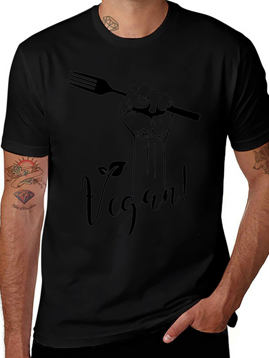 Vegan Power T-Shirt - Black Graphic Tee
