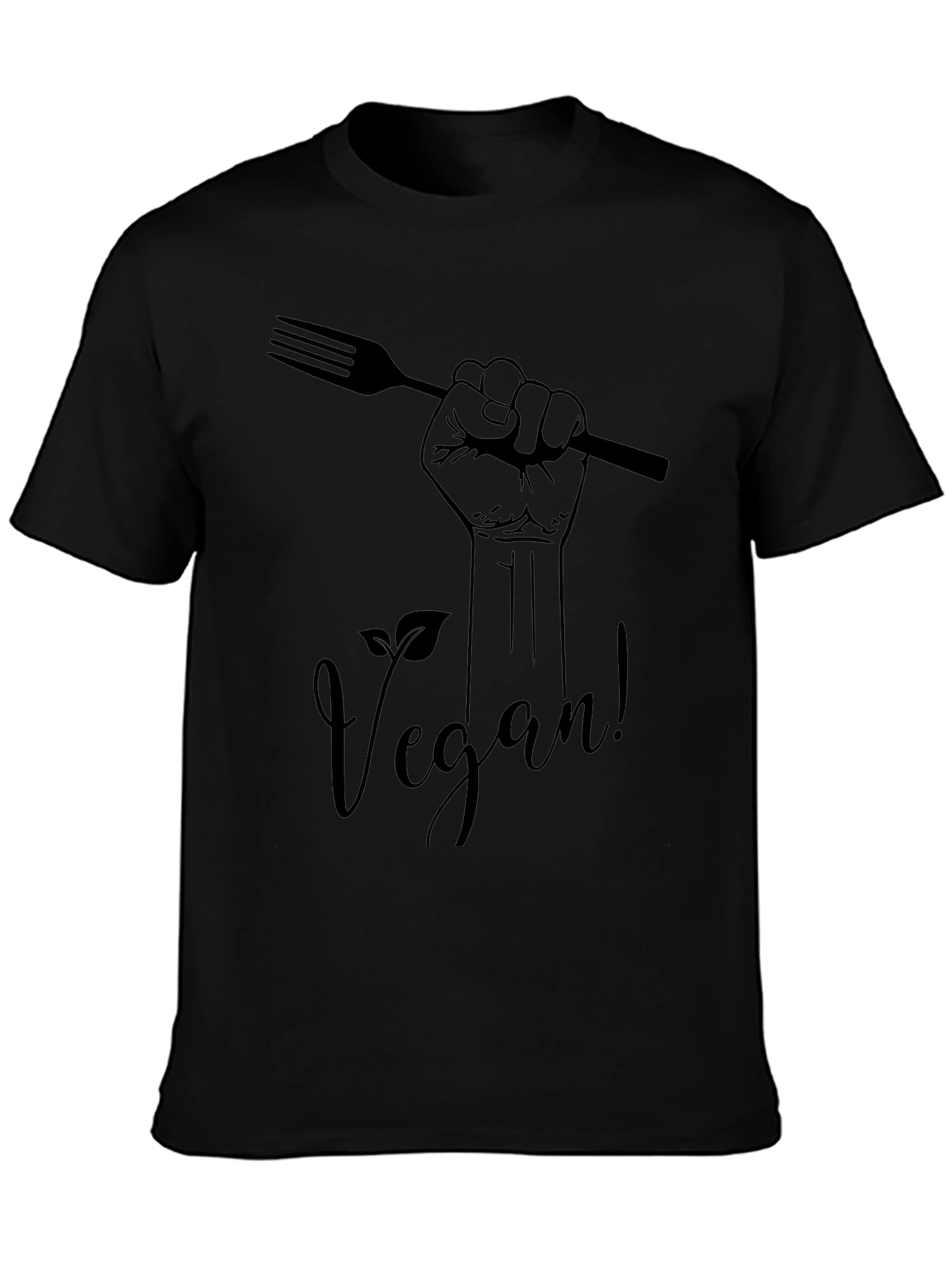 Vegan Power T-Shirt - Black Graphic Tee
