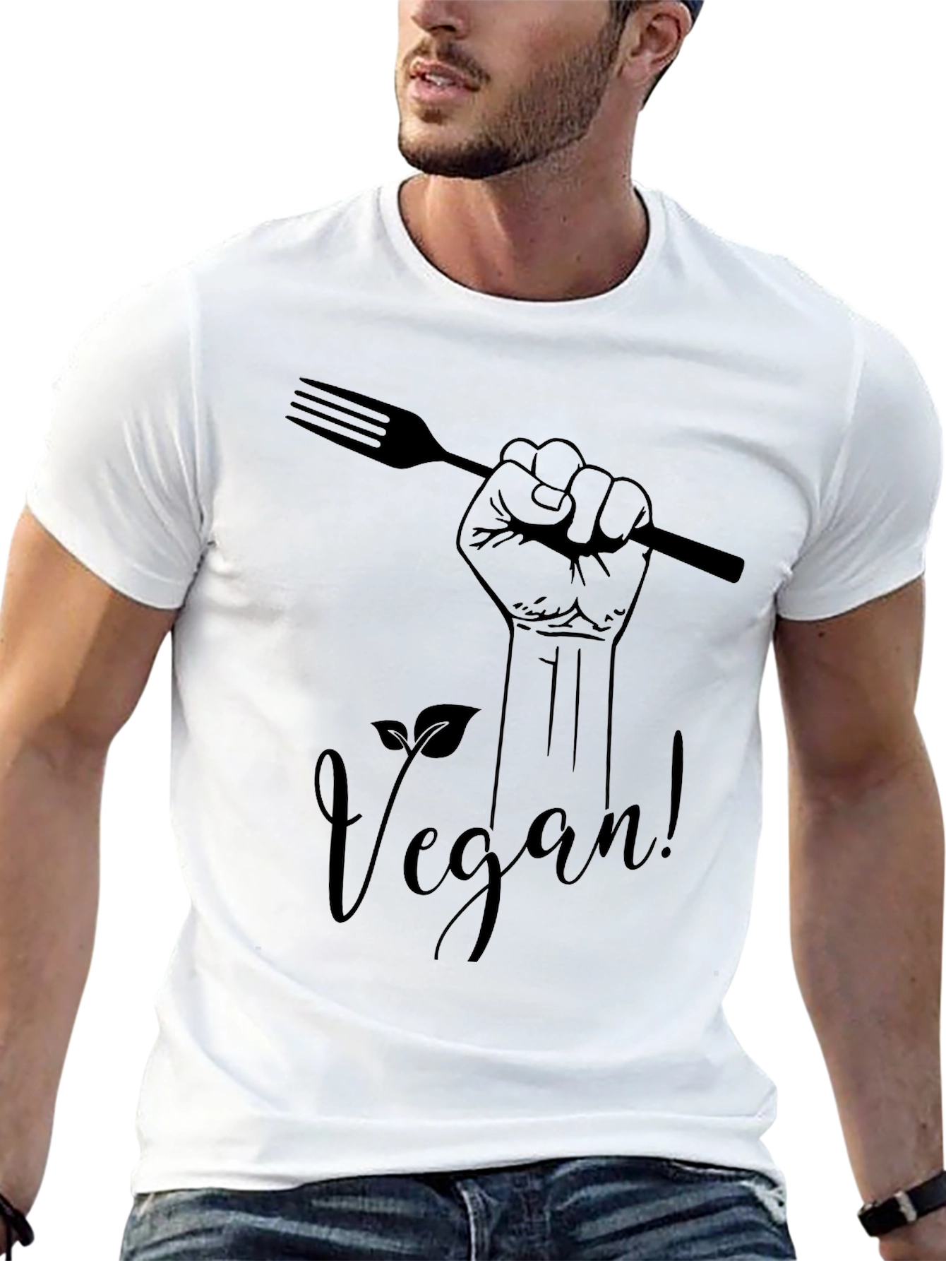 Vegan Power T-Shirt - Black Graphic Tee