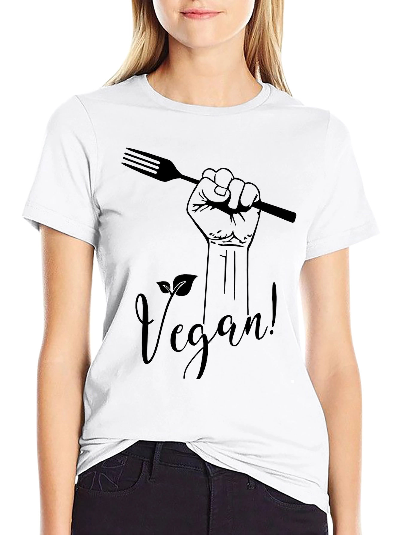 Vegan Power T-Shirt - Black Graphic Tee