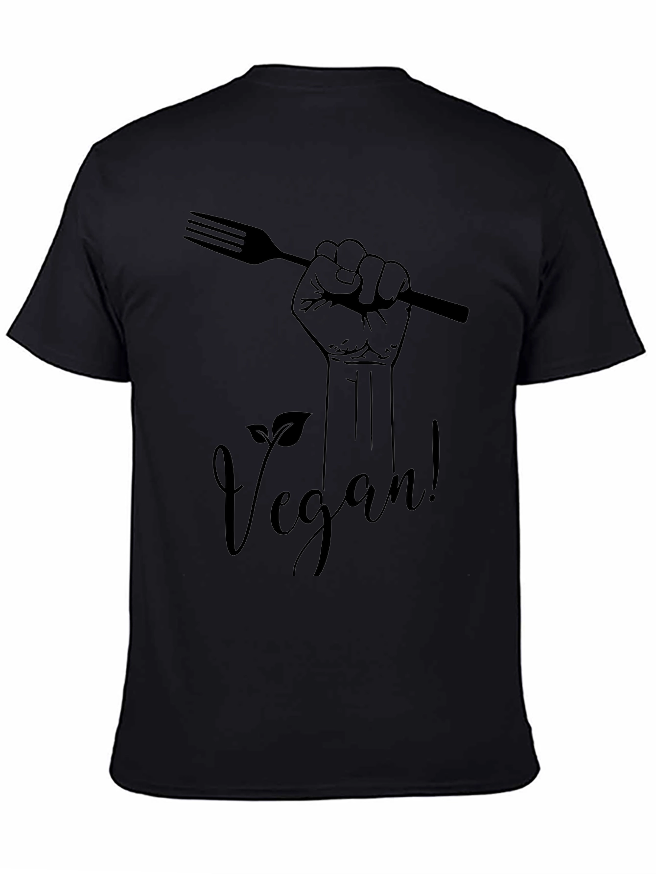 Vegan Power T-Shirt - Black Graphic Tee