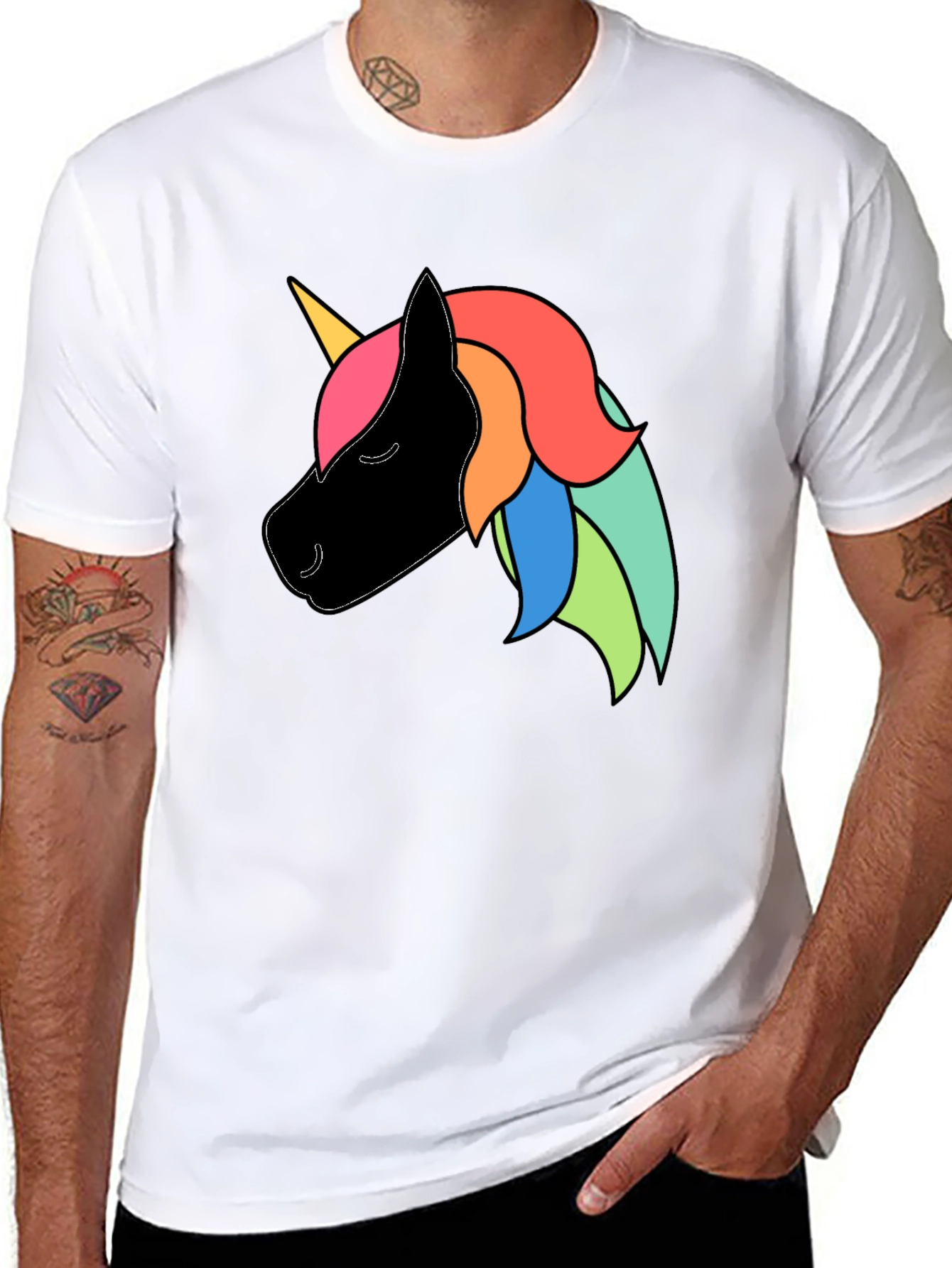 Unicorn Graphic Black T-Shirt
