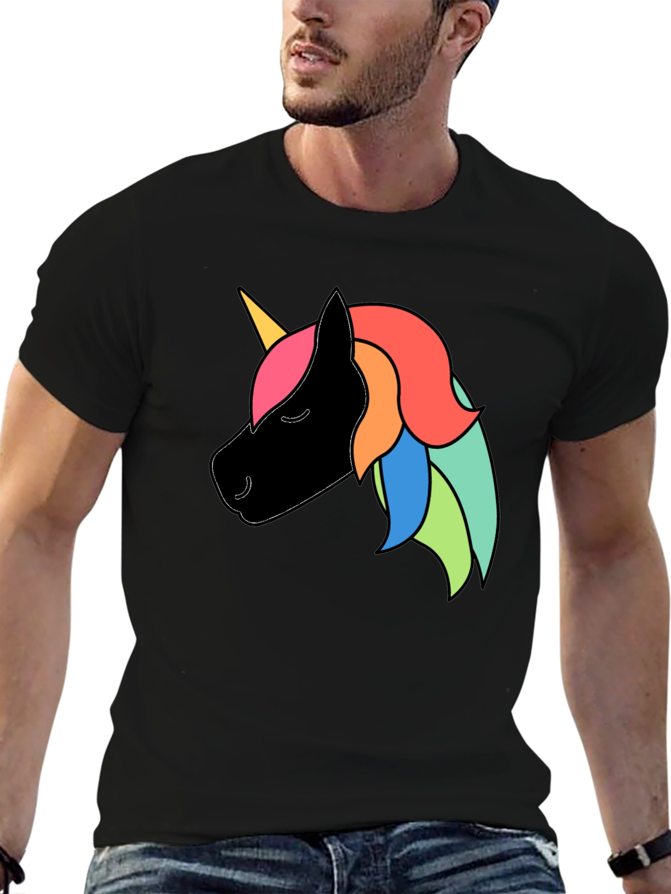 Unicorn Graphic Black T-Shirt