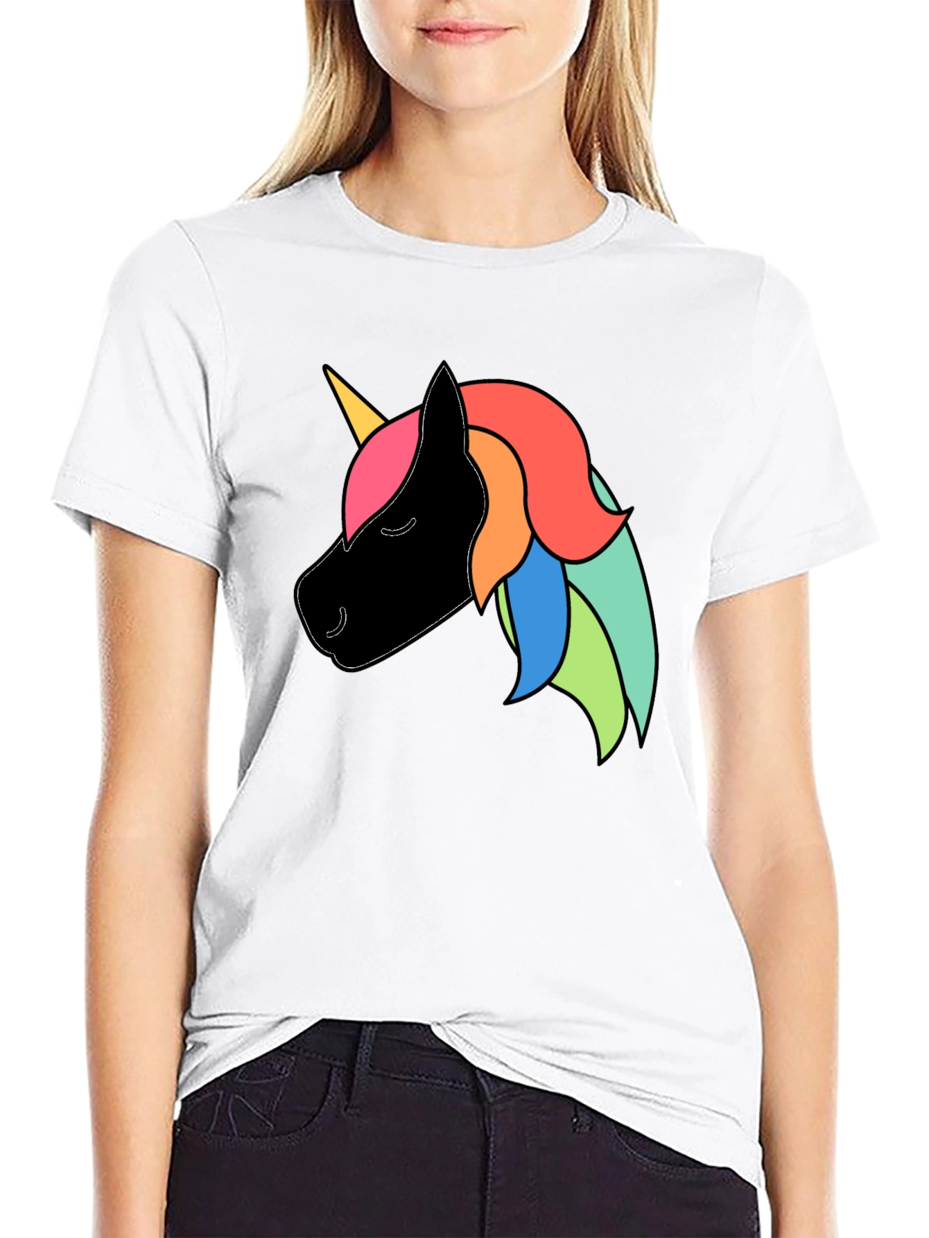 Unicorn Graphic Black T-Shirt