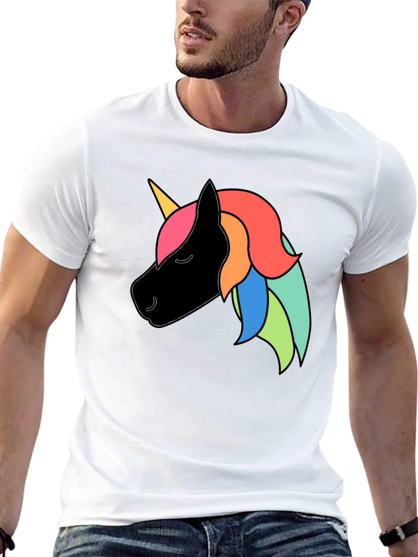 Unicorn Graphic Black T-Shirt