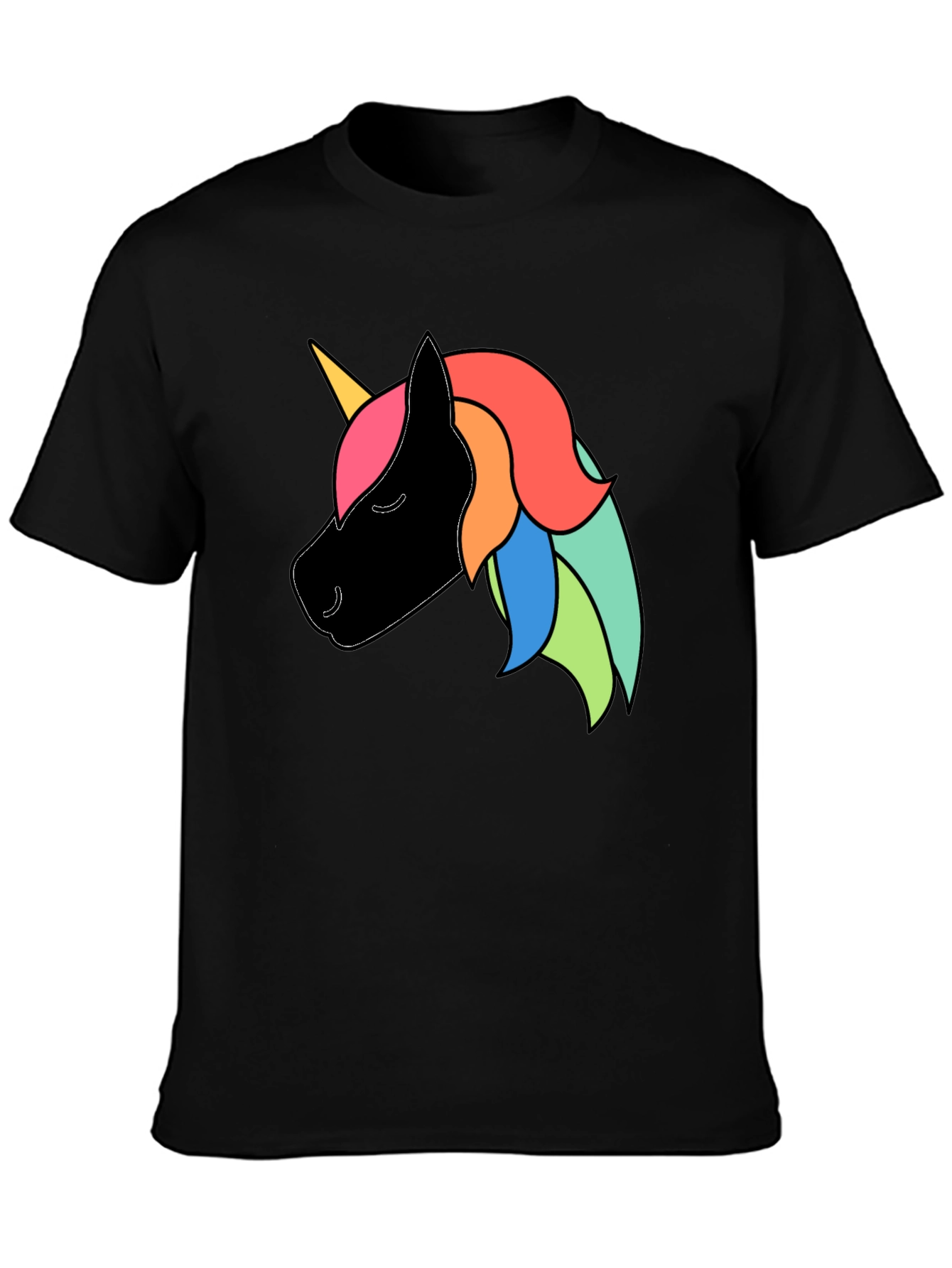 Unicorn Graphic Black T-Shirt