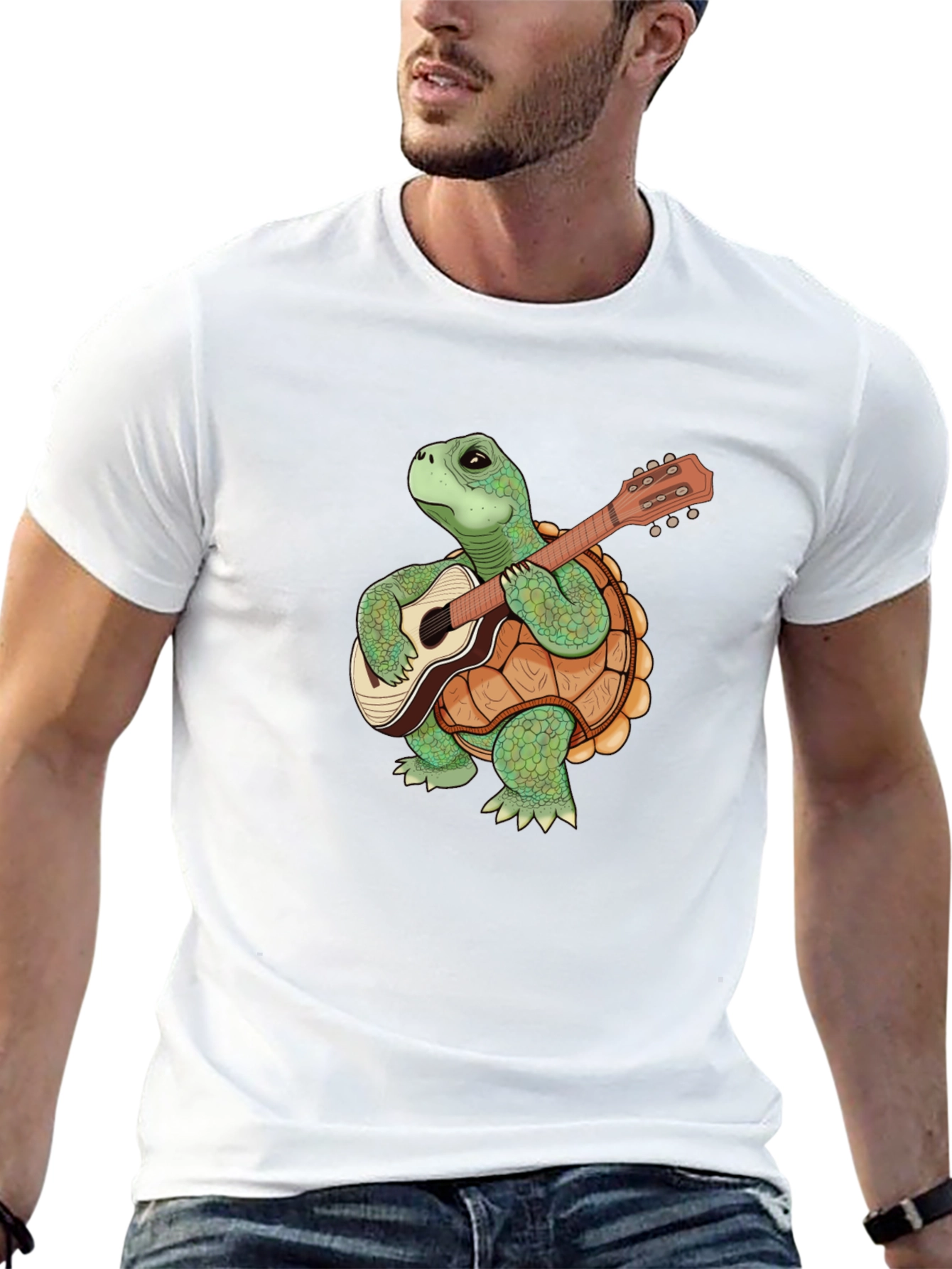 Turtle Guitarist T-Shirt - Unique Graphic Tee
