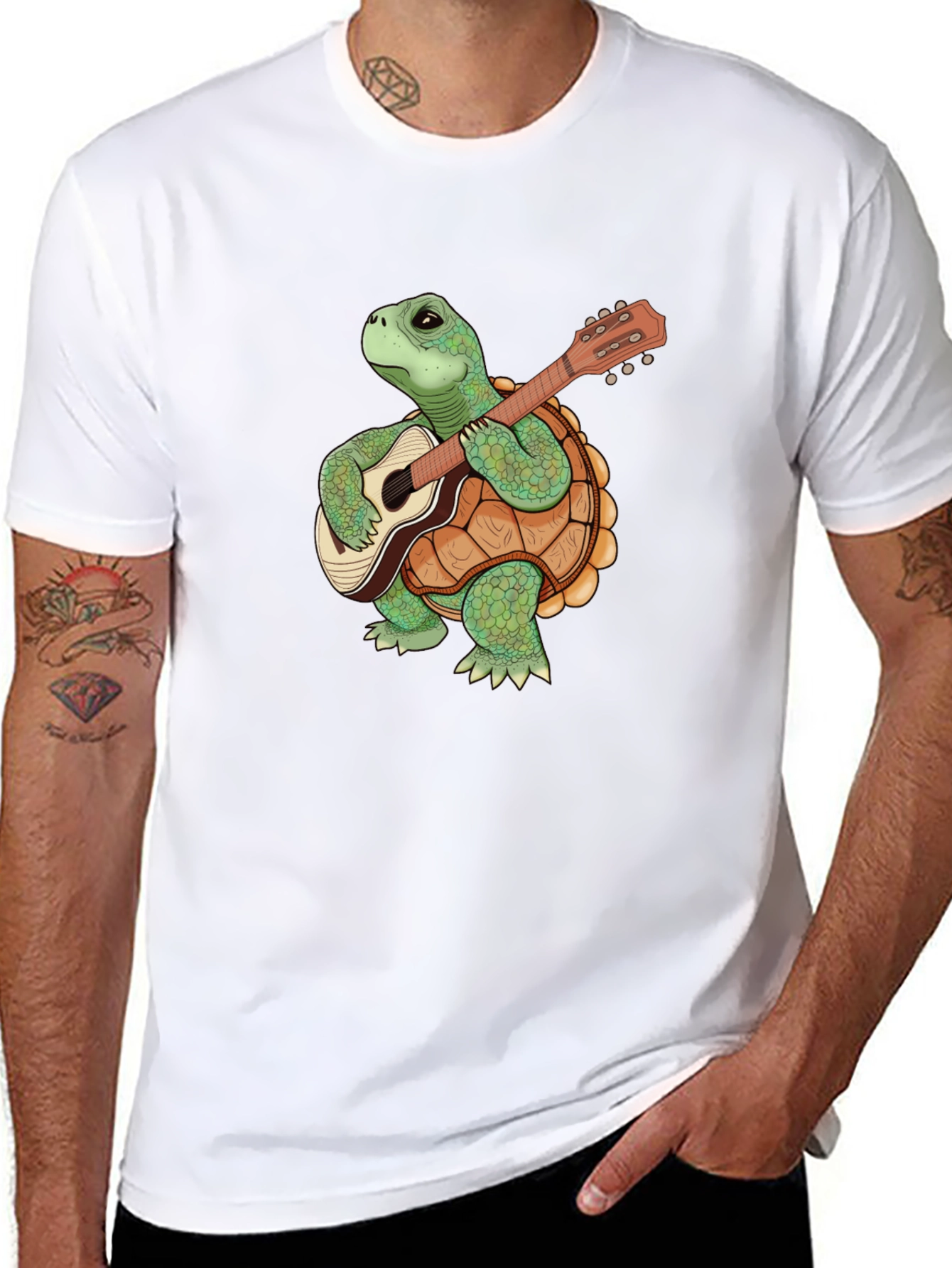 Turtle Guitarist T-Shirt - Unique Graphic Tee