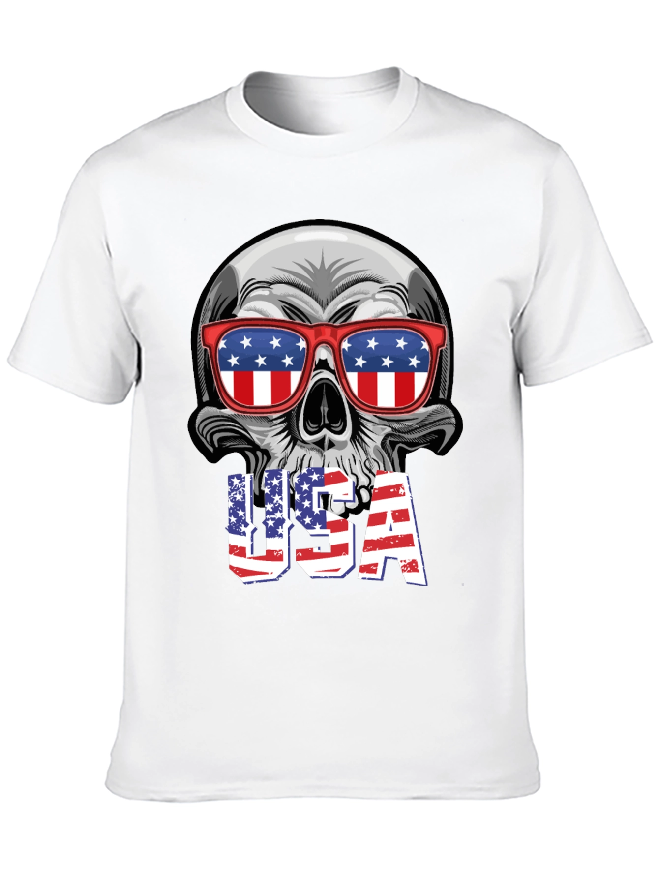 USA Skull Graphic Tee - Patriotic T-Shirt