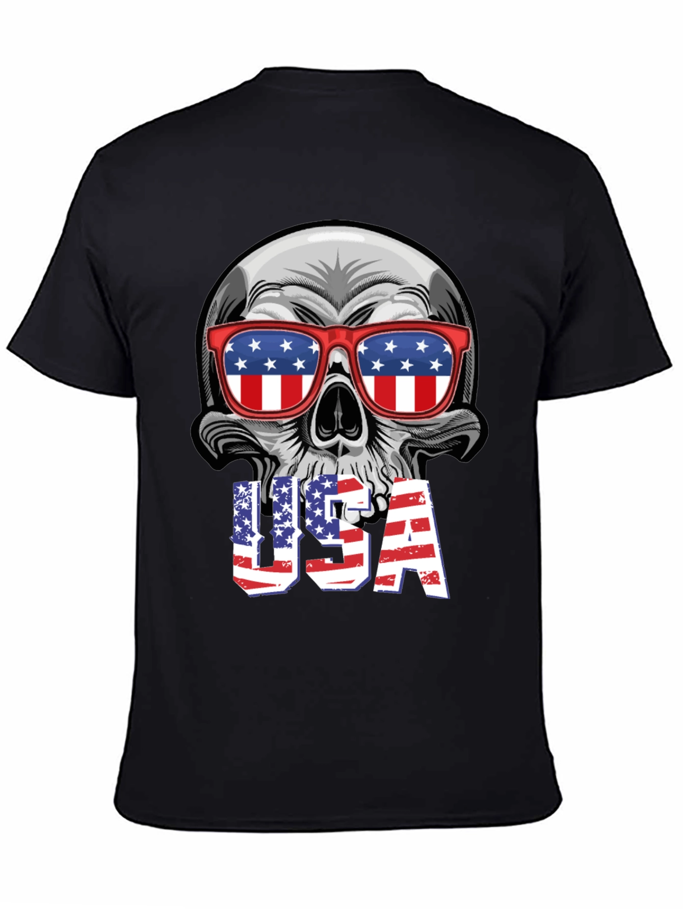 USA Skull Graphic Tee - Patriotic T-Shirt