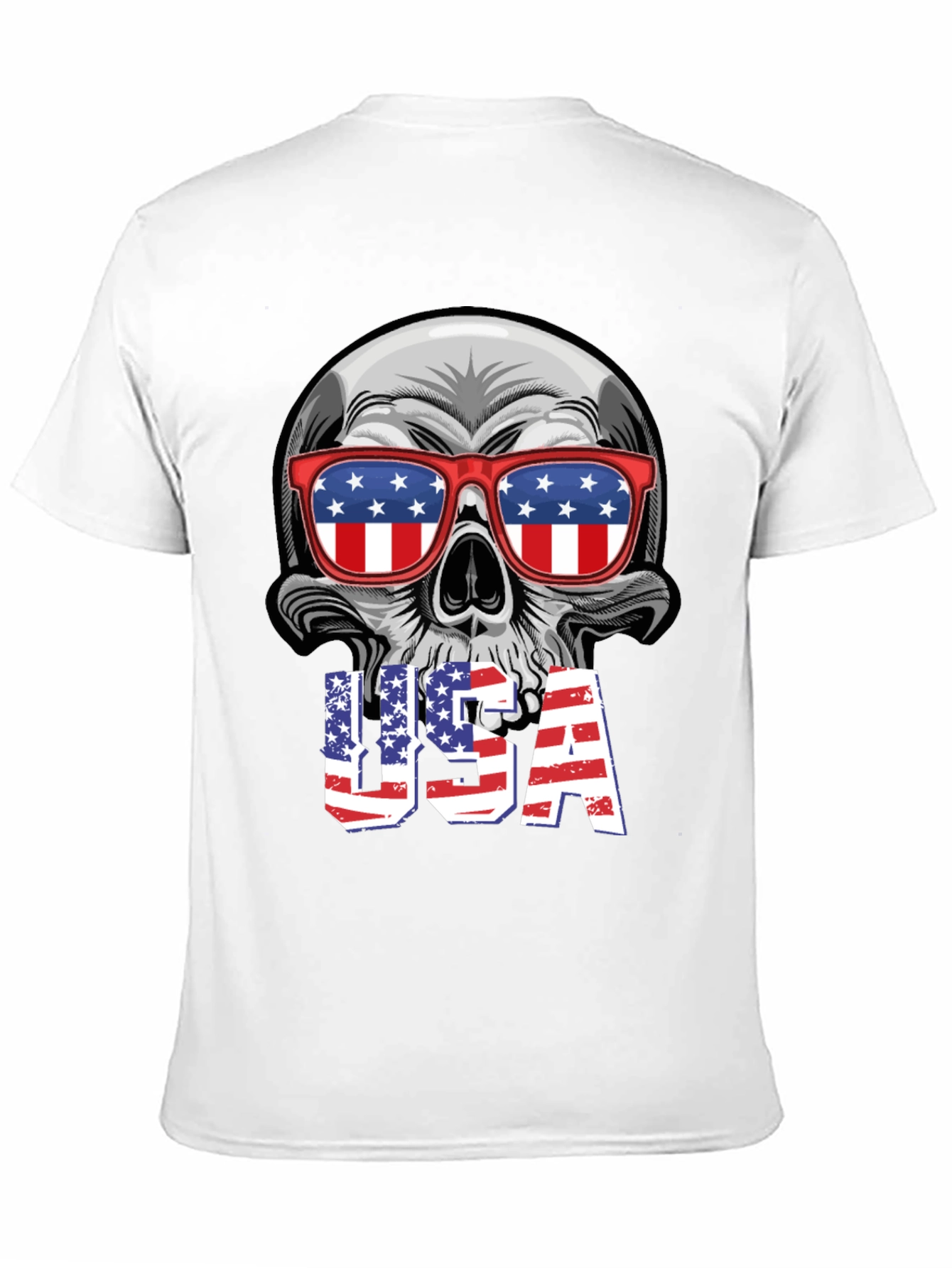 USA Skull Graphic Tee - Patriotic T-Shirt