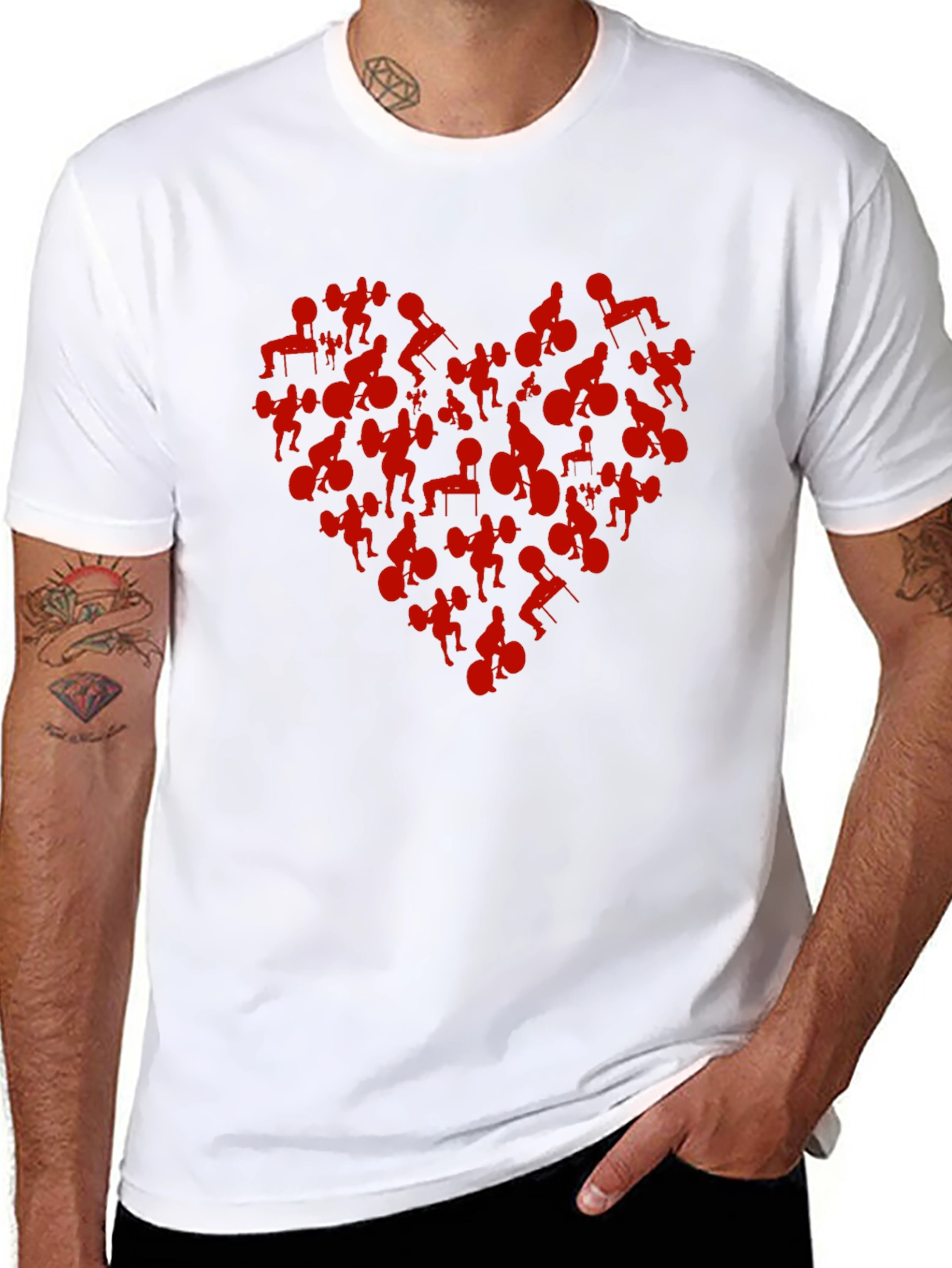 Weightlifting Heart Graphic Tee - Black