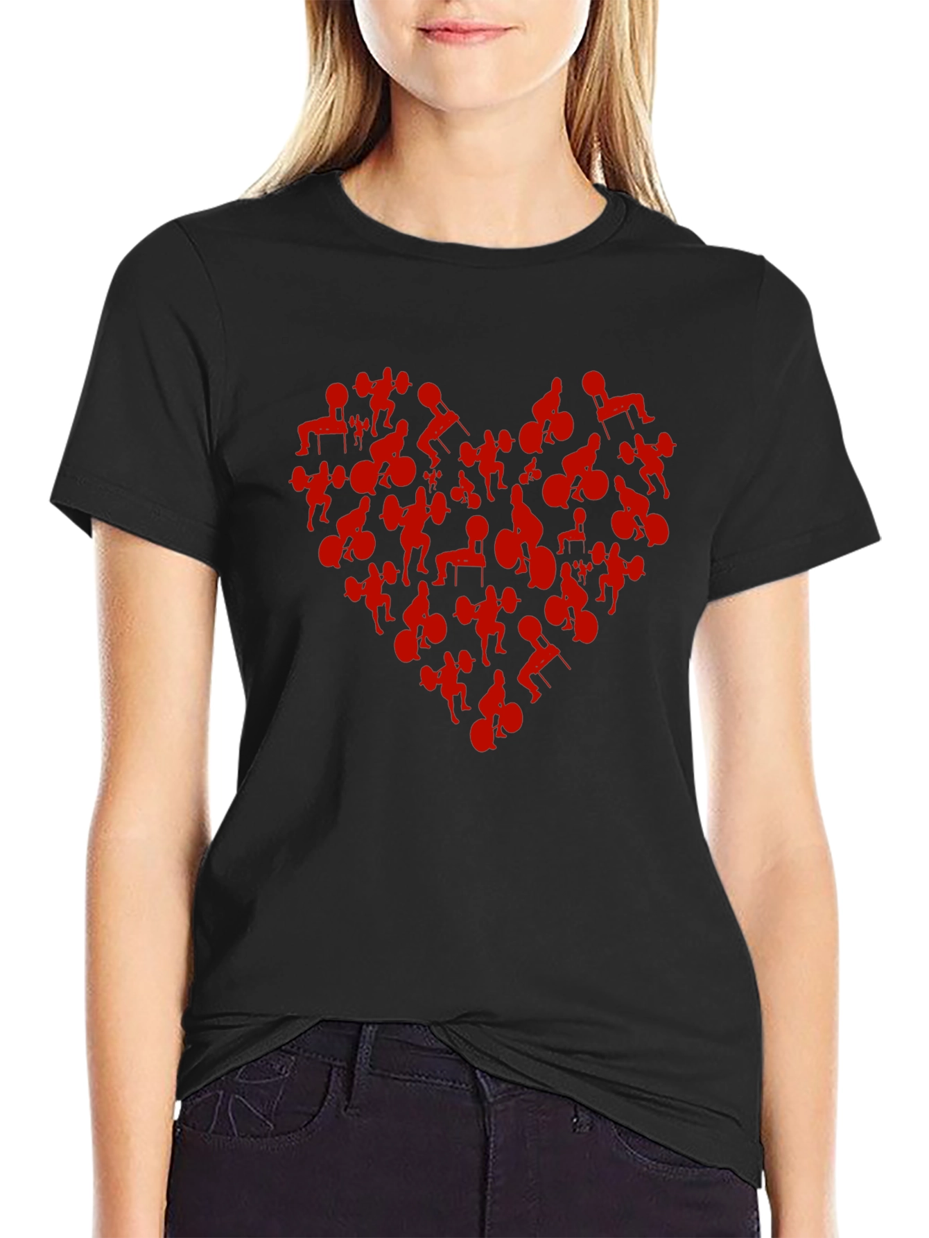 Weightlifting Heart Graphic Tee - Black