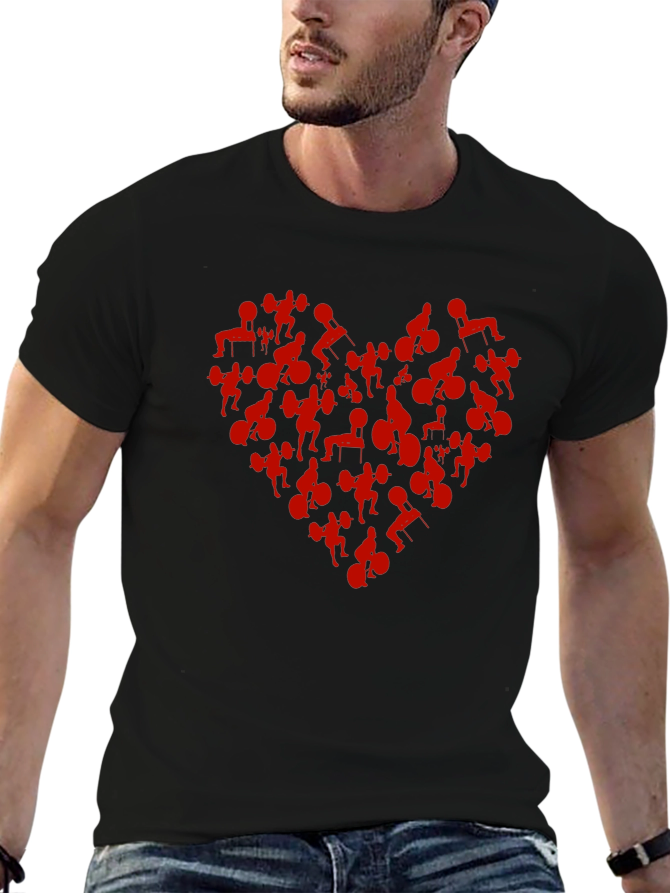 Weightlifting Heart Graphic Tee - Black