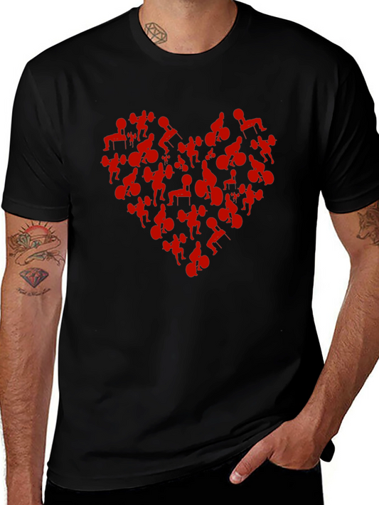 Weightlifting Heart Graphic Tee - Black