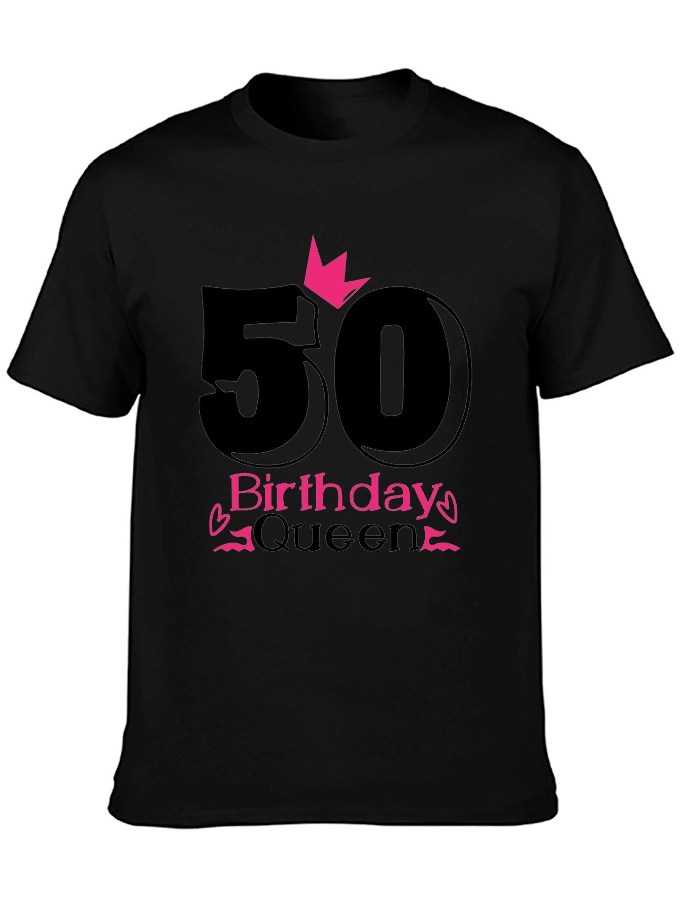 50th Birthday Queen Black T-Shirt