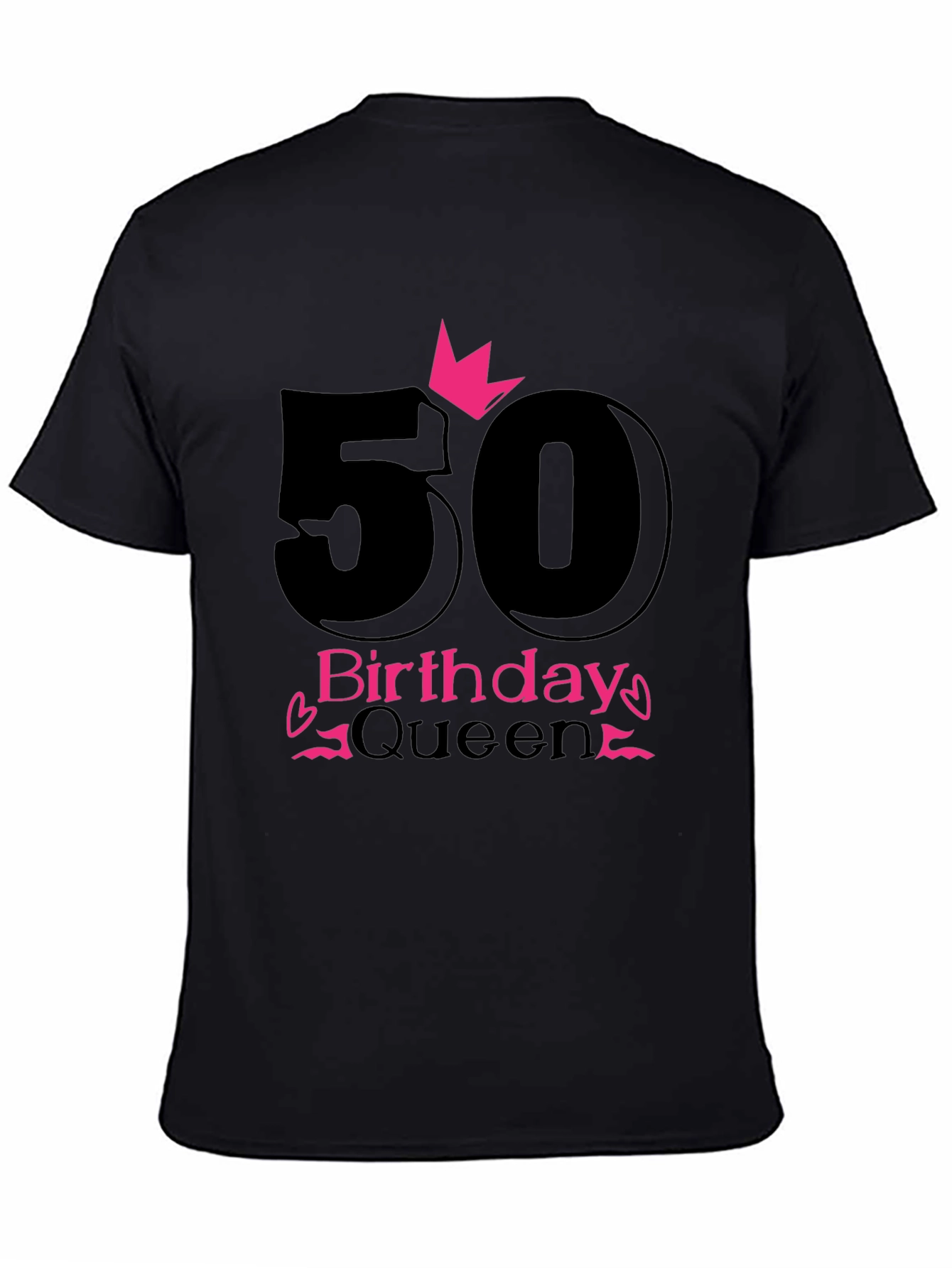 50th Birthday Queen Black T-Shirt