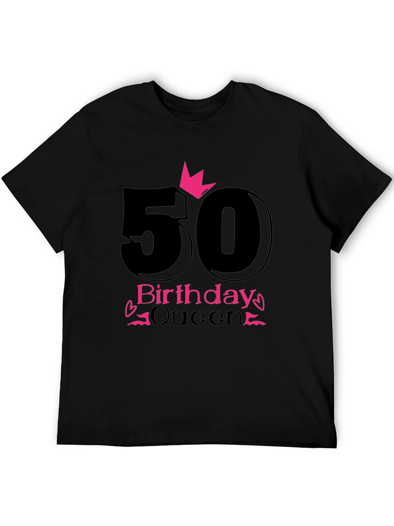 50th Birthday Queen Black T-Shirt
