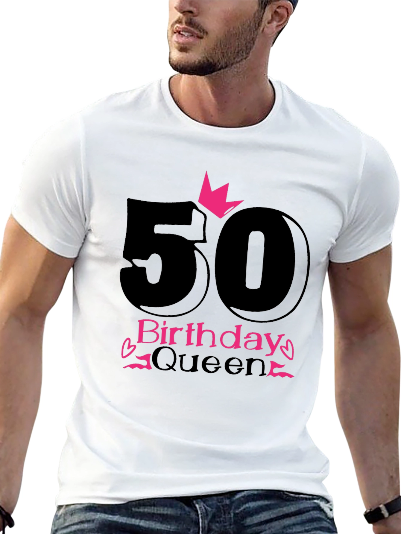 50th Birthday Queen Black T-Shirt